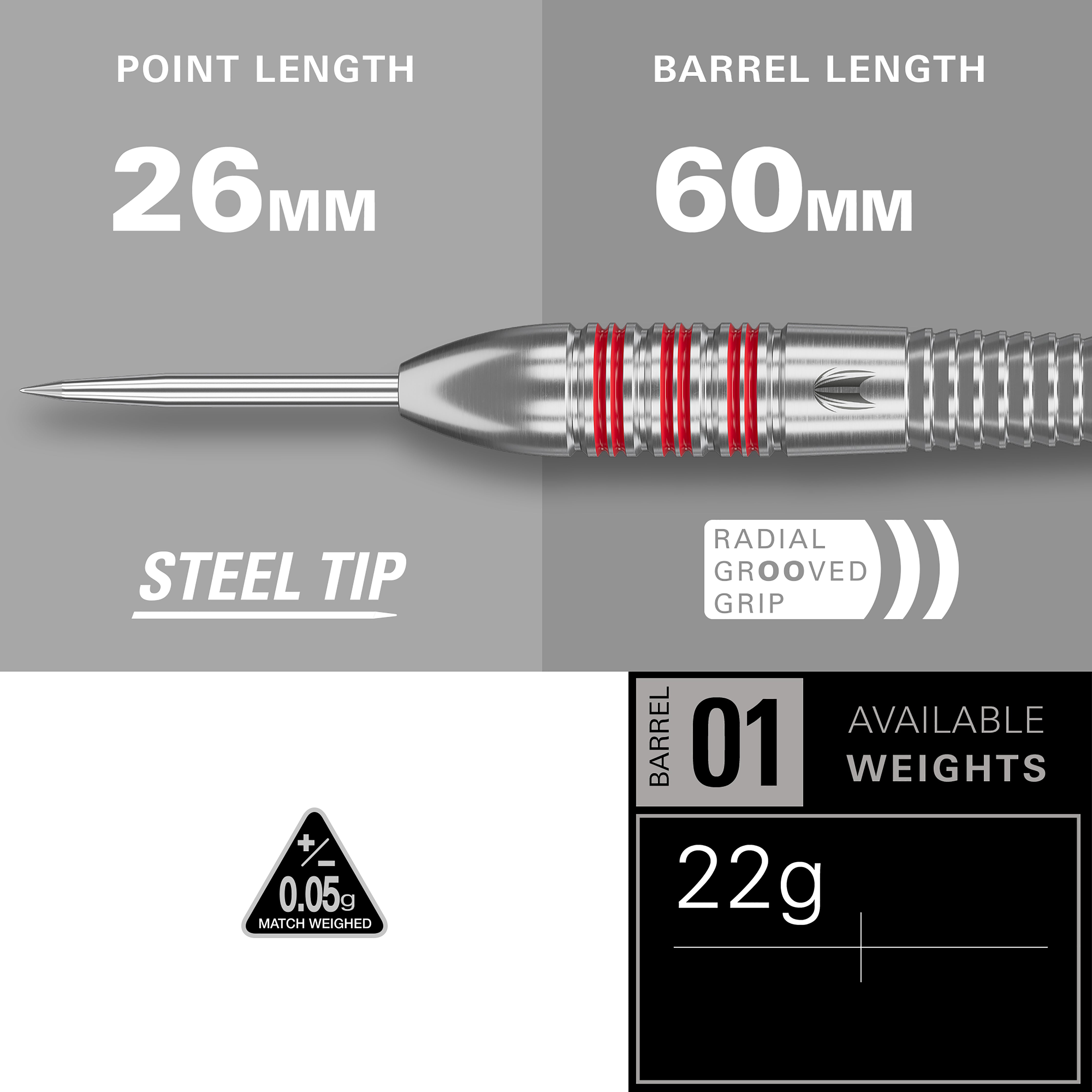 Target Nathan 'The ASP' Aspinall Brass Steel Tip Darts - 22g