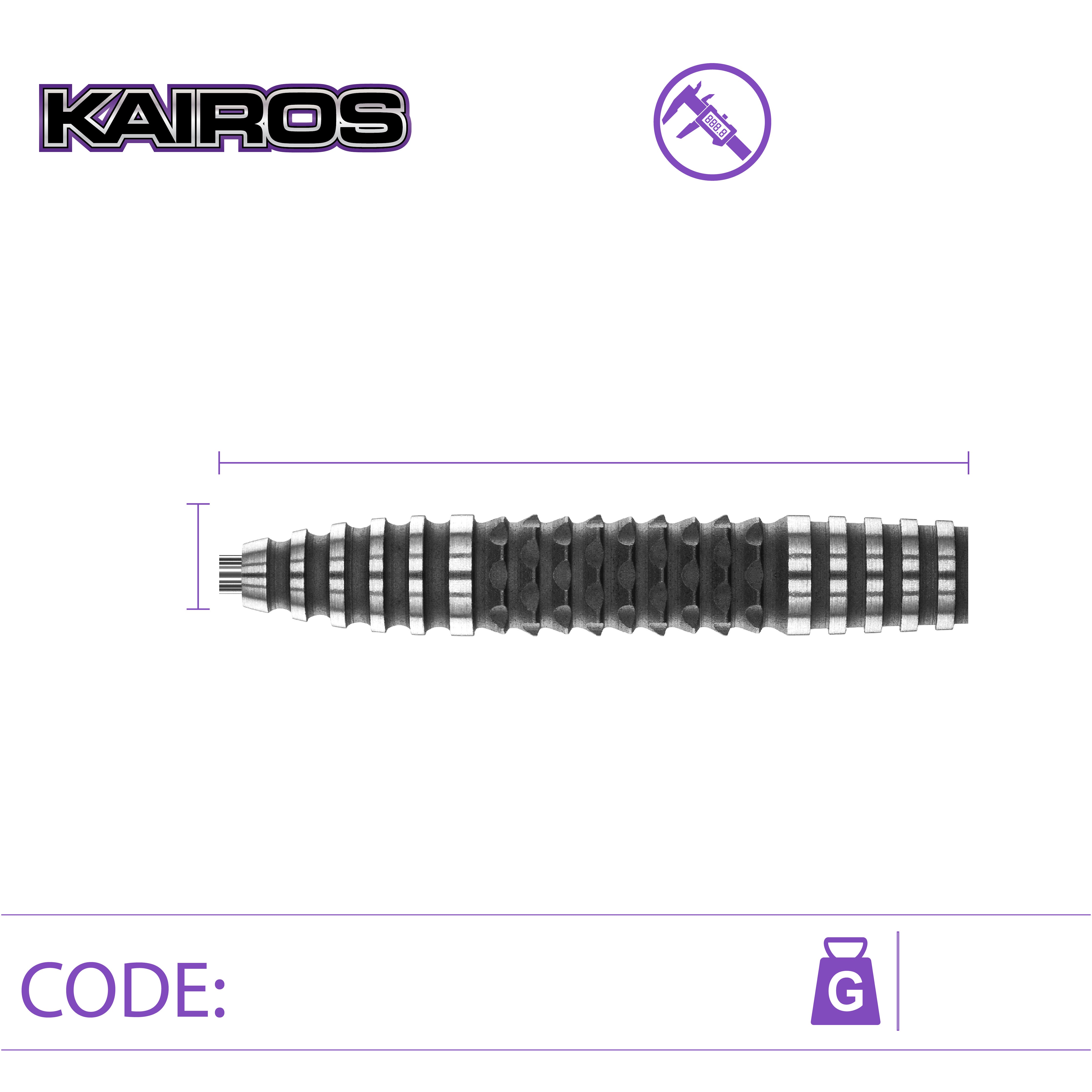 Winmau Kairos Steel Tip Darts Set - 90% Tungsten - 24g 26g