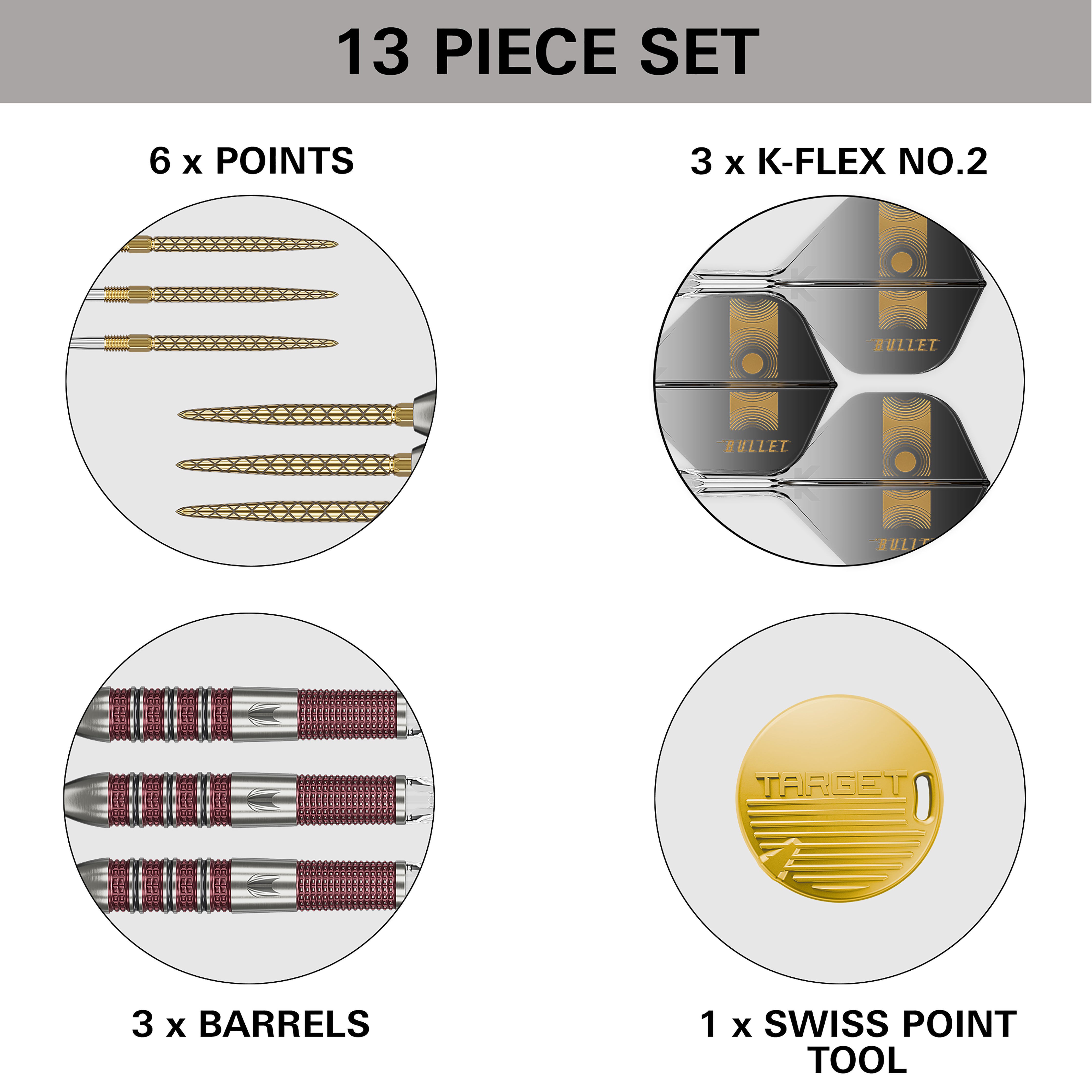 Target Stephen 'The Bullet' Bunting - 95k - 95% Tungsten Steel Tip Darts - SP - 18g 22g 23g