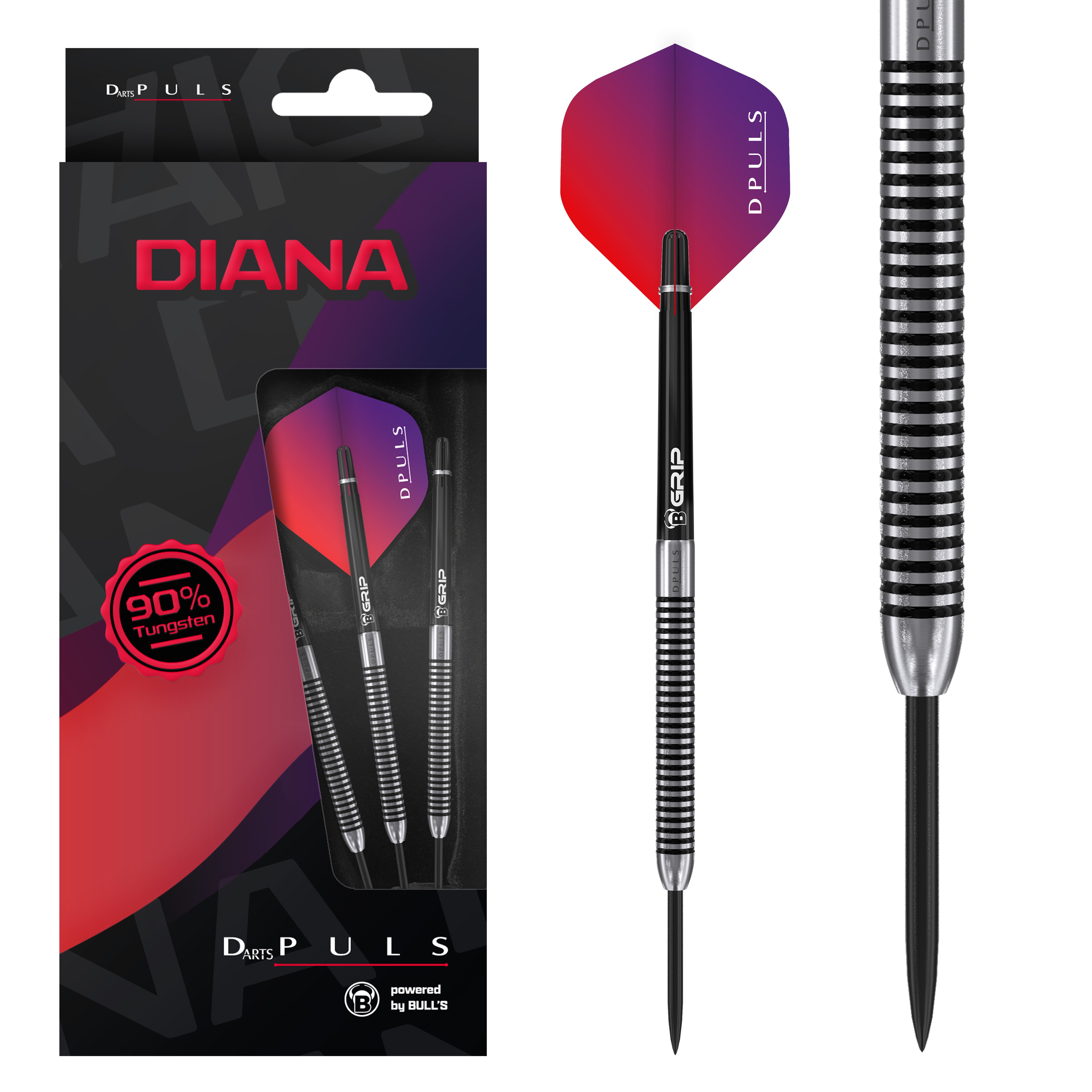 Bull's DPuls Diana - 90% Tungsten - Steel Tip Dart - 22g