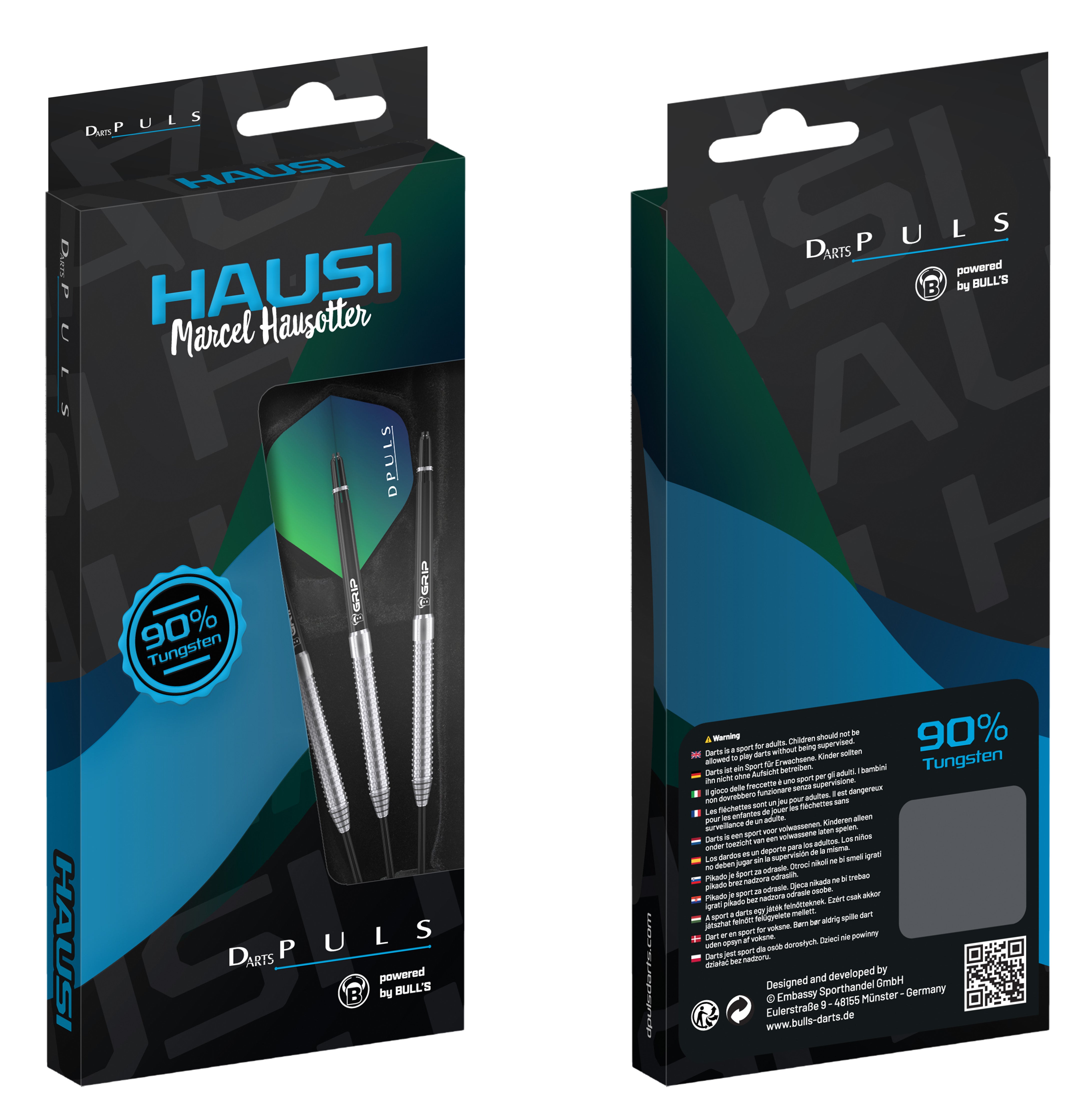 Bull's DPuls Hausi - Marcel Hausotter - 90% Tungsten Steel Tip Darts - 23g