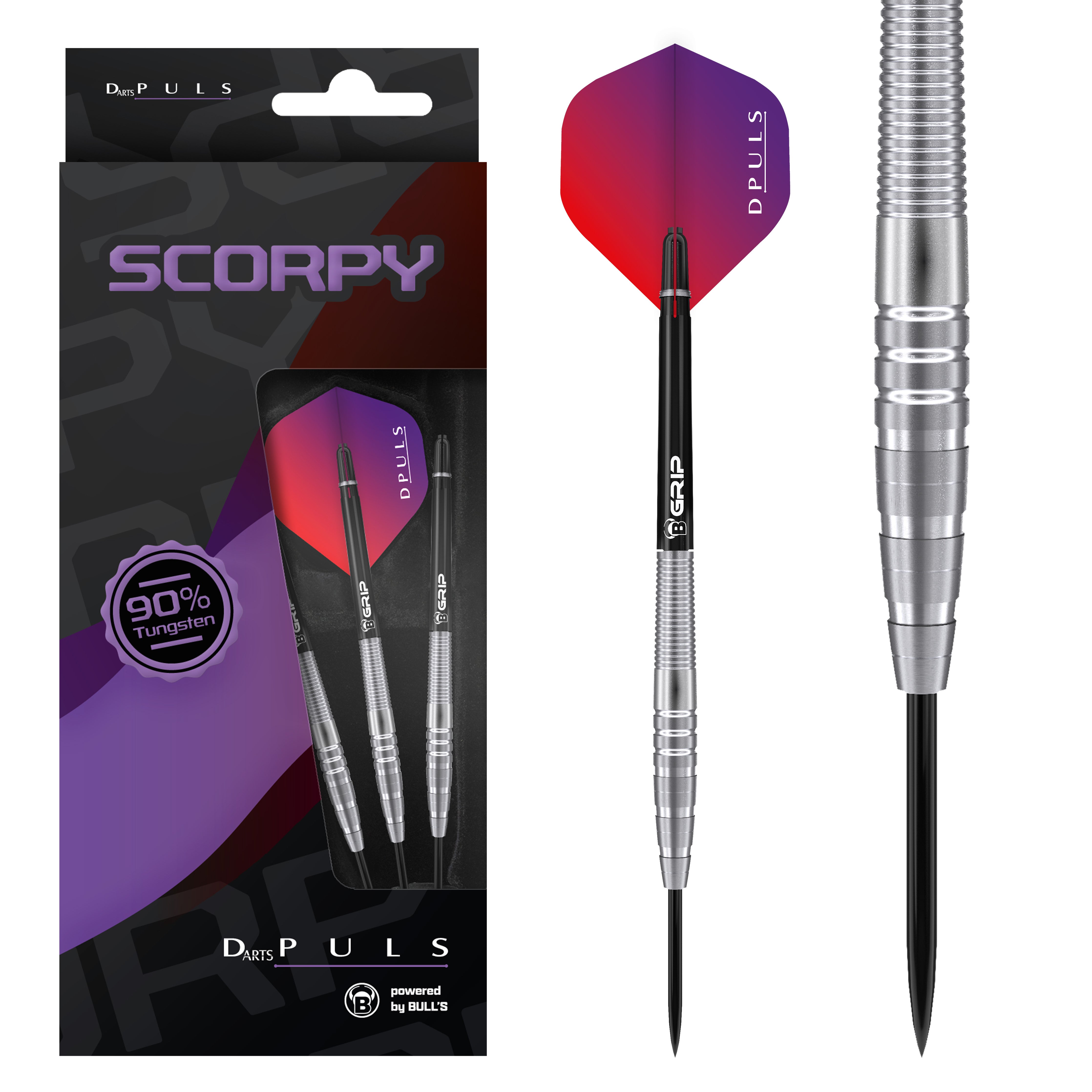 Bull's DPuls Scorpy - 90% Tungsten Steel Tip Darts - 23g