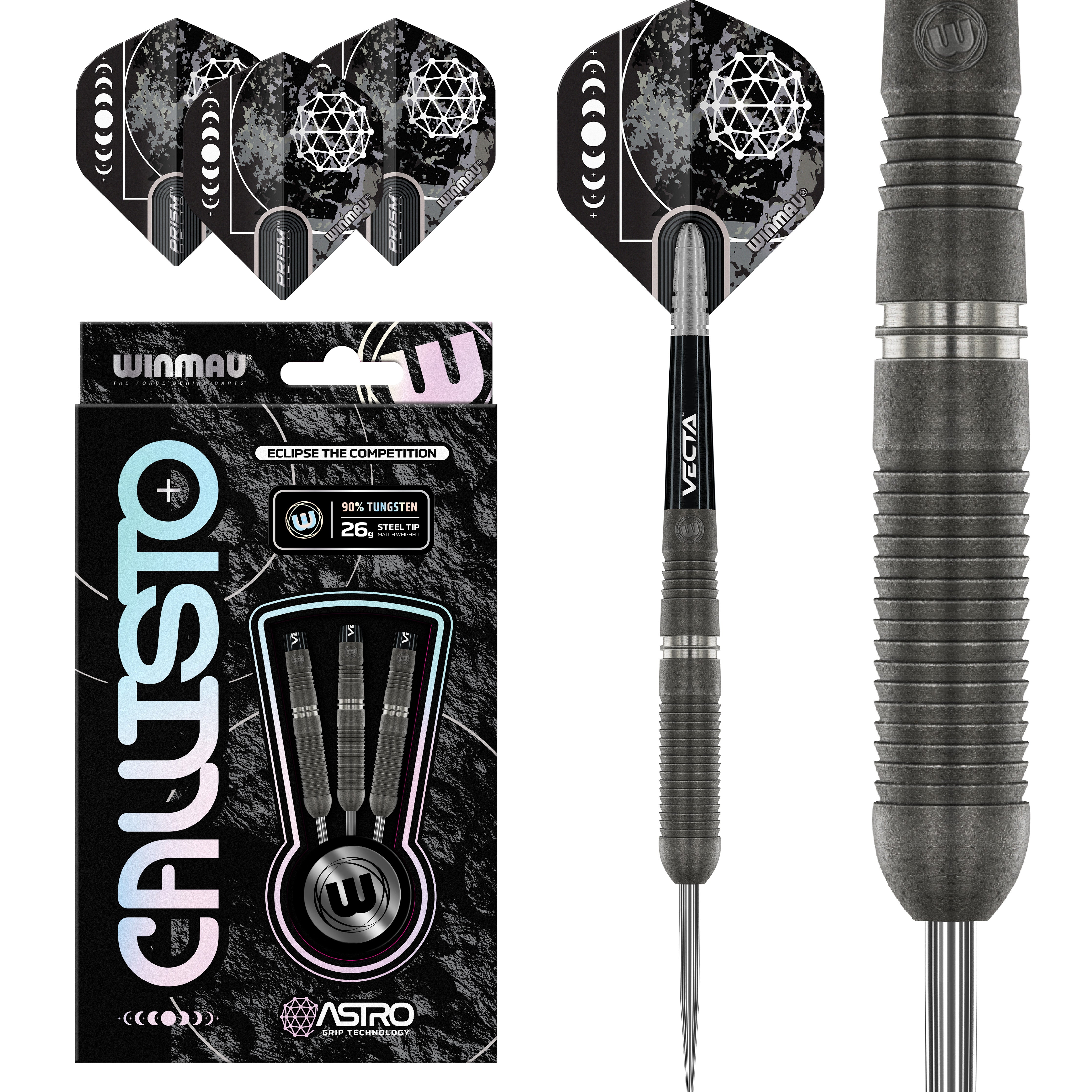 Winmau Callisto Steel Tip Darts Set - 90% Tungsten - 24g 26g