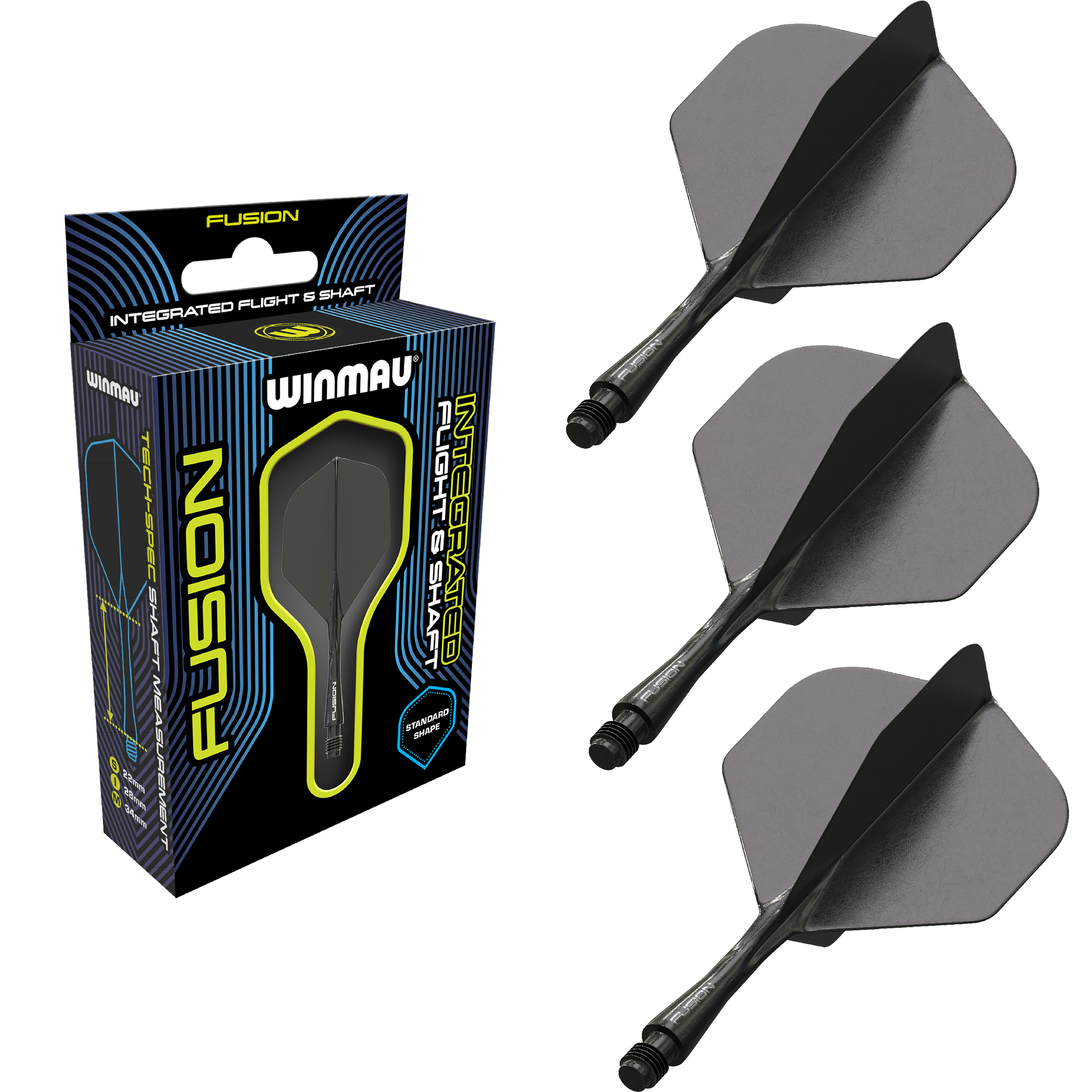 Winmau Fusion Integrated Flight & Shaft - Black