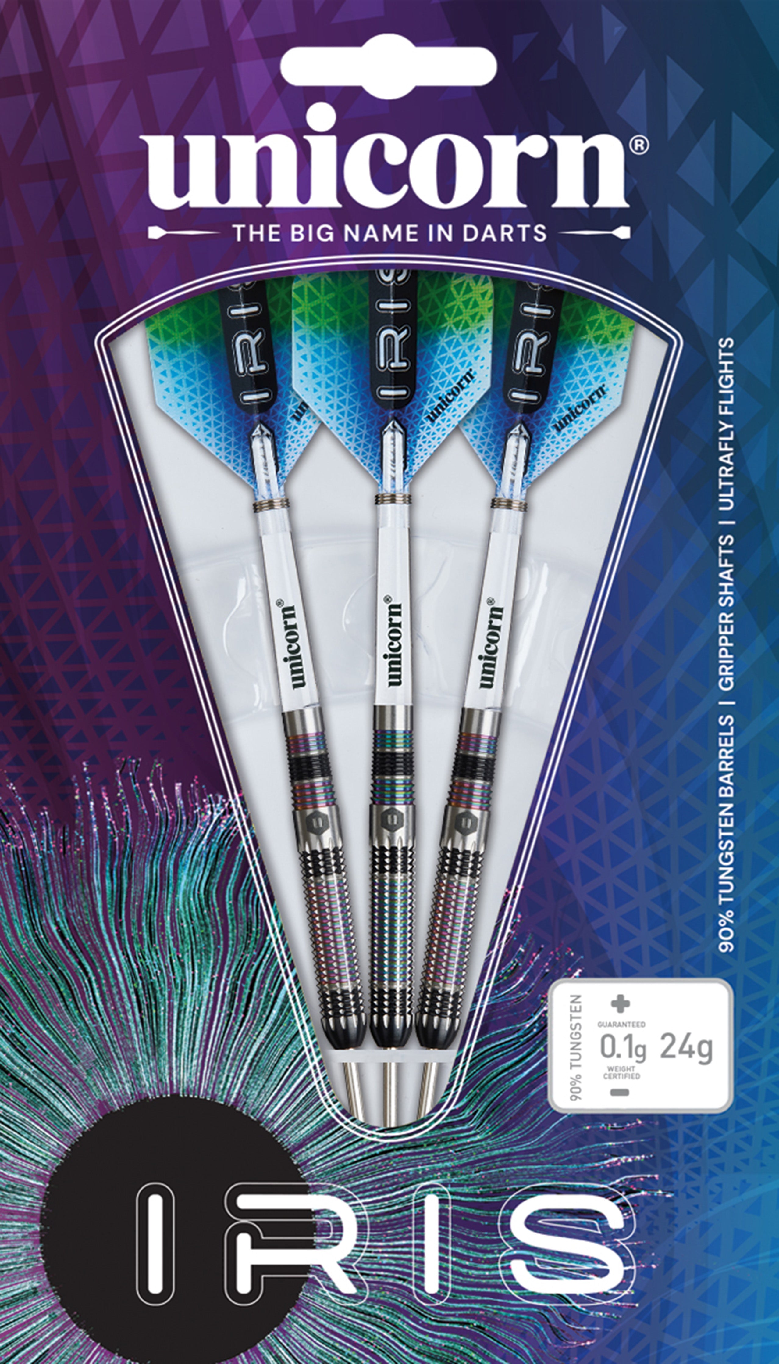 Unicorn Iris Steel Tip Darts - 90% Tungsten - 22g & 24g