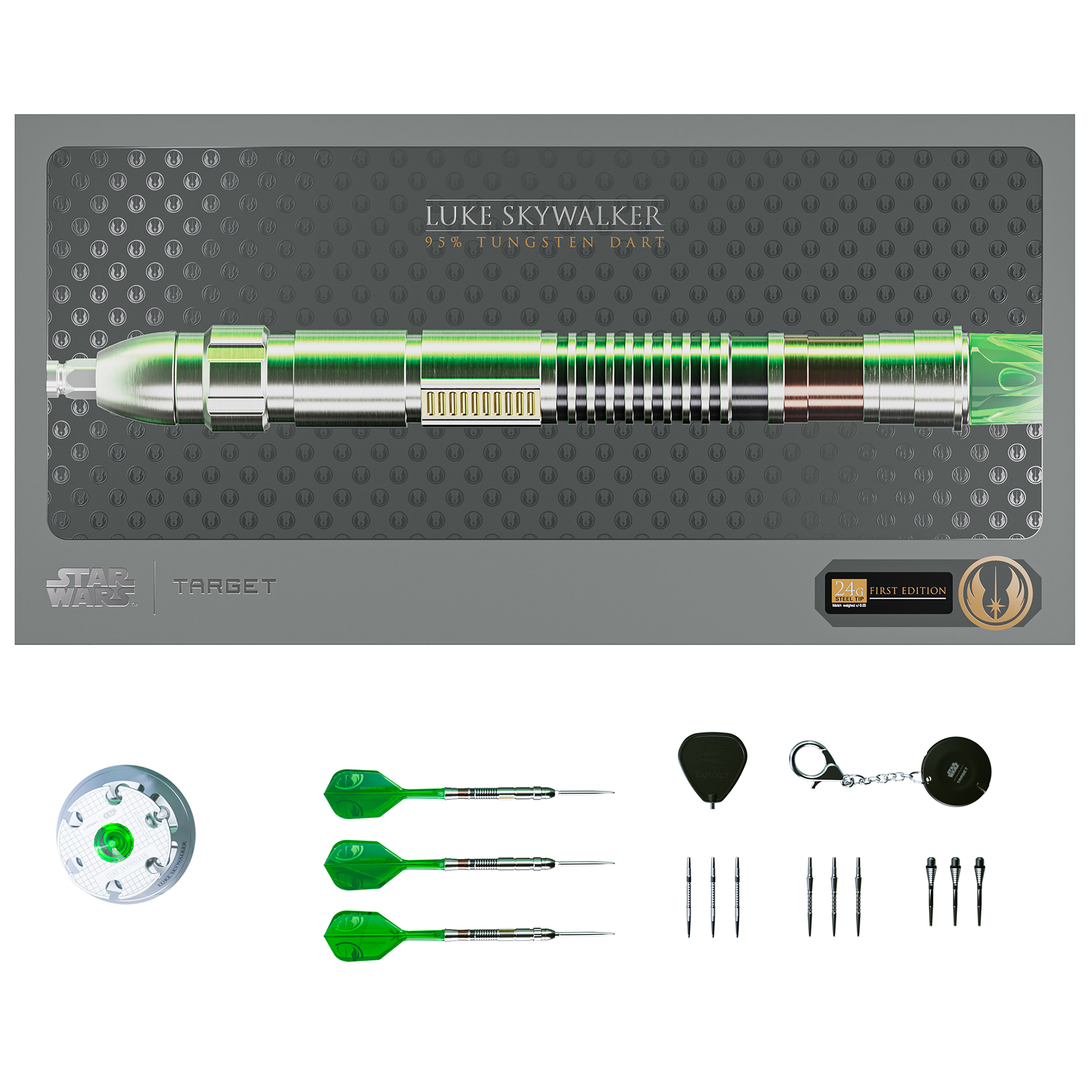 Star Wars Target Luke Skywalker "Jedi Knight" Lightsaber First Edition 95% Tungsten Steel Tip Darts -24g