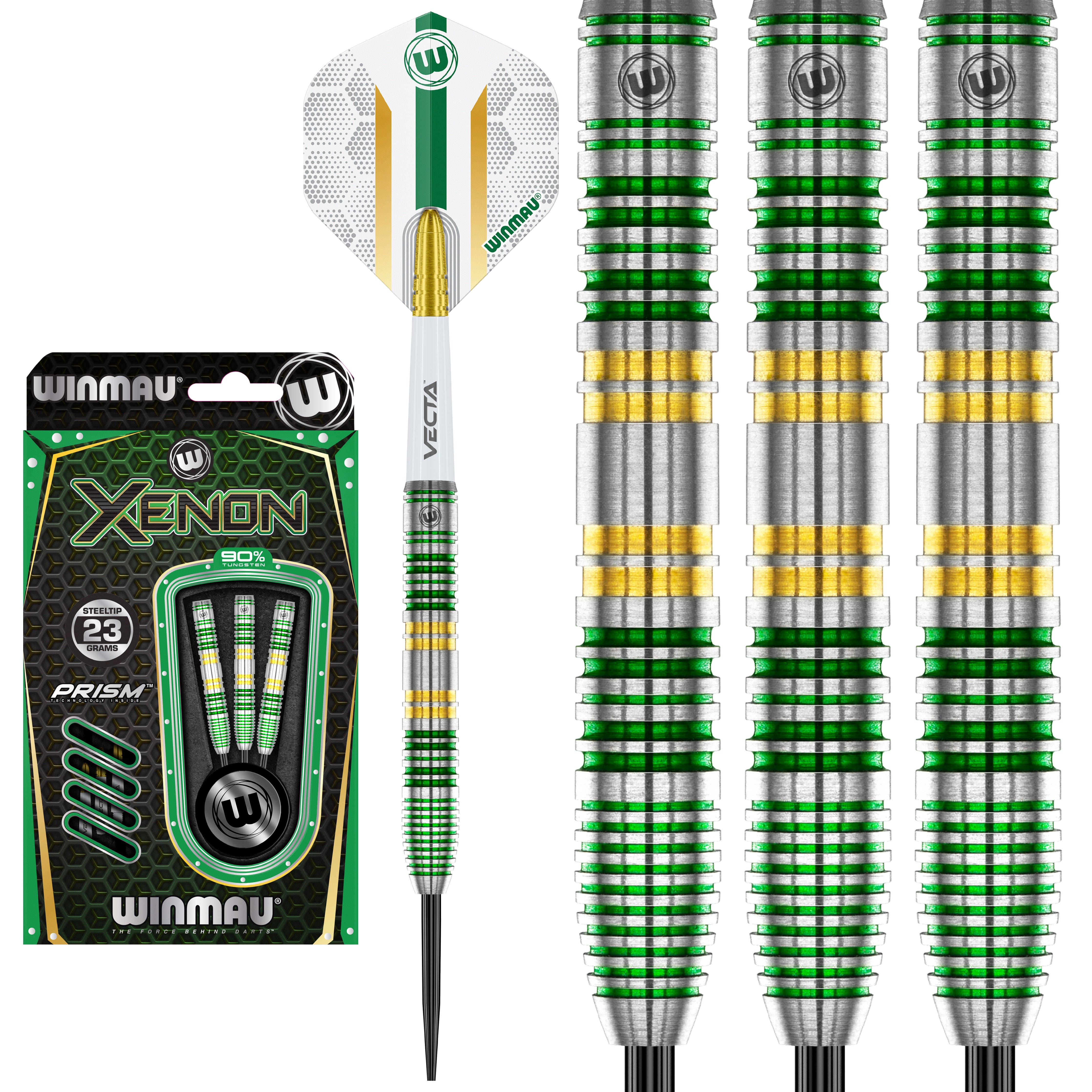Winmau Xenon Steel Tip Darts Set - 90% Tungsten - 23g 24g 25g