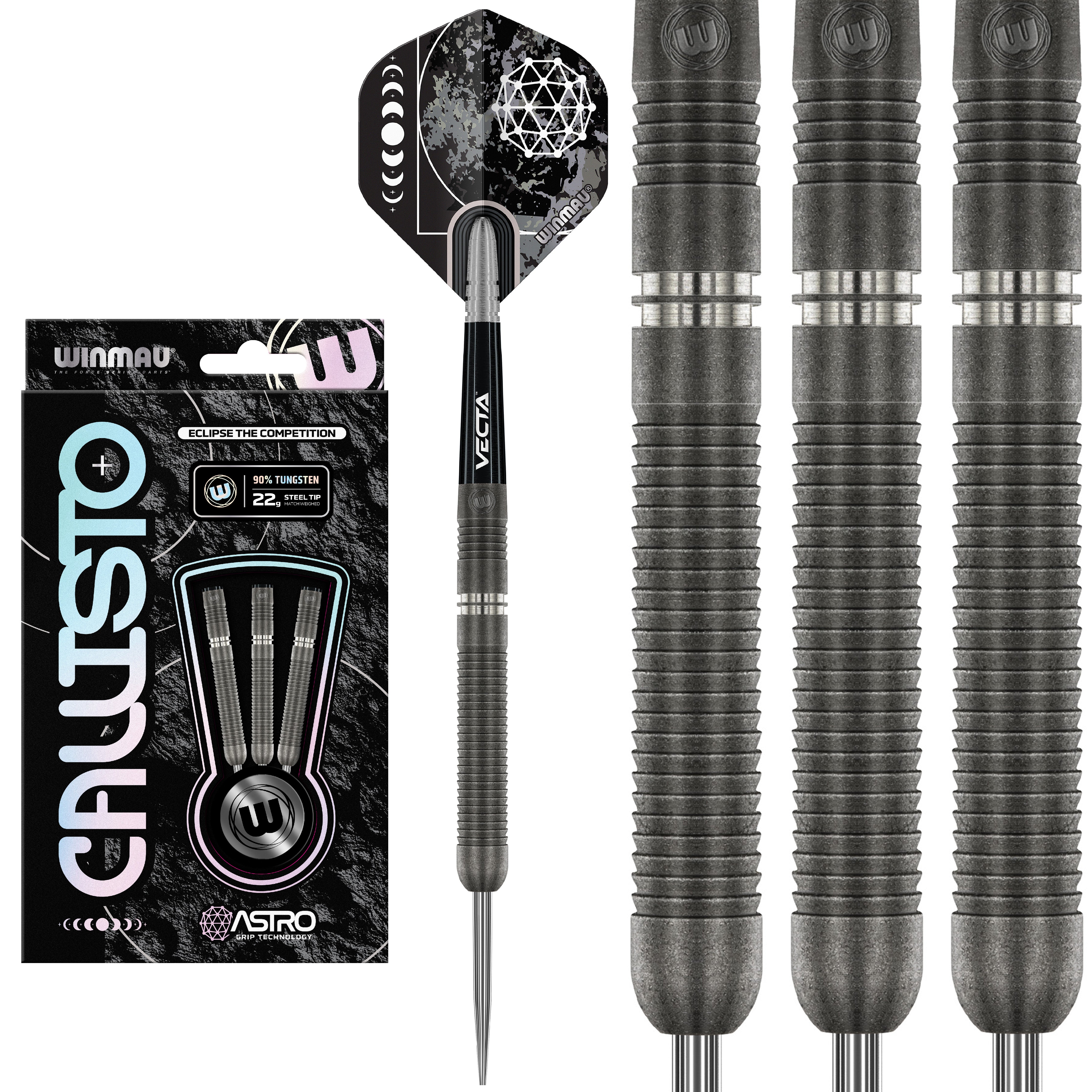 Winmau Callisto Steel Tip Darts Set - 90% Tungsten - 22g 24g