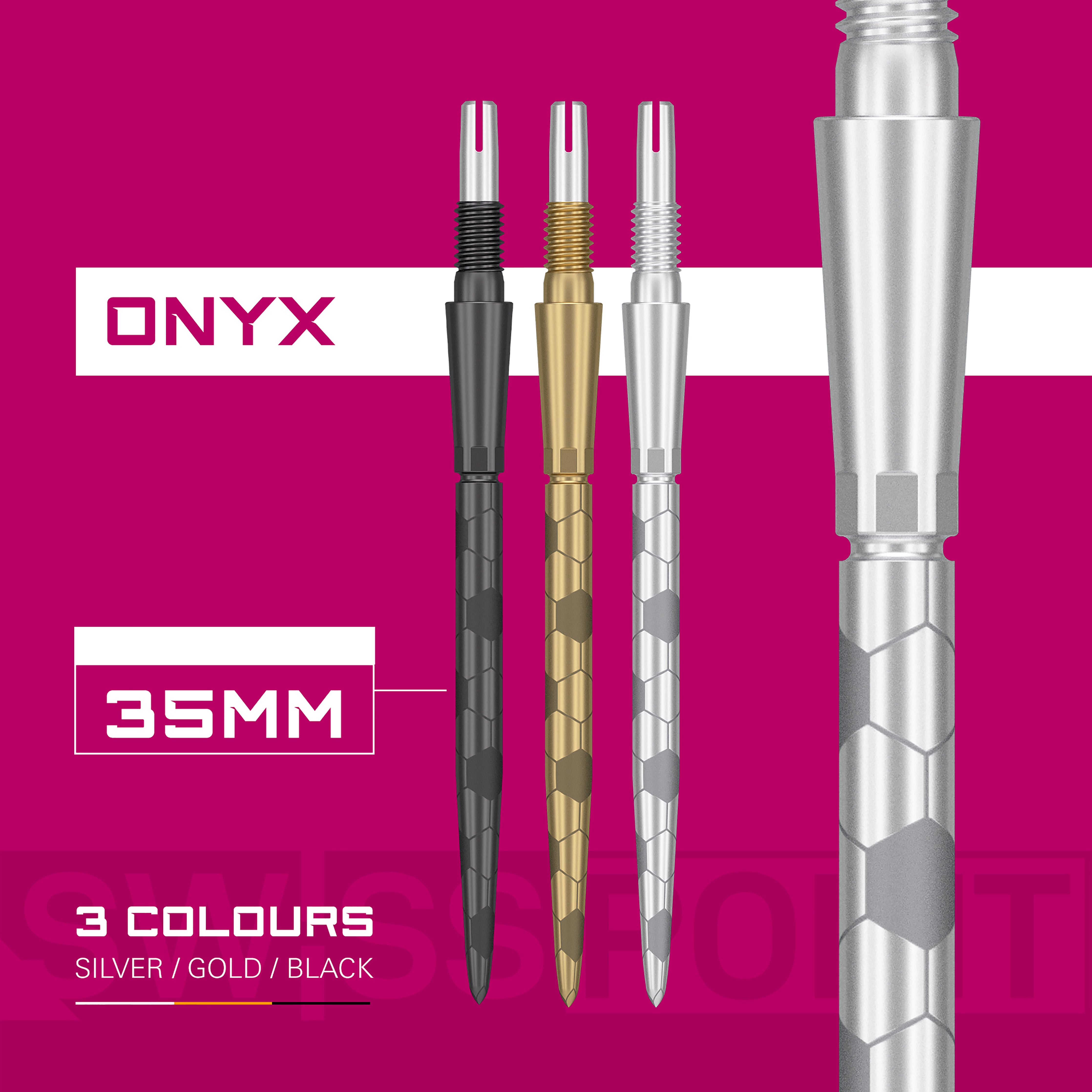 Target Swiss Storm Onyx - Dart Points - 26mm 30mm 35mm - Gold