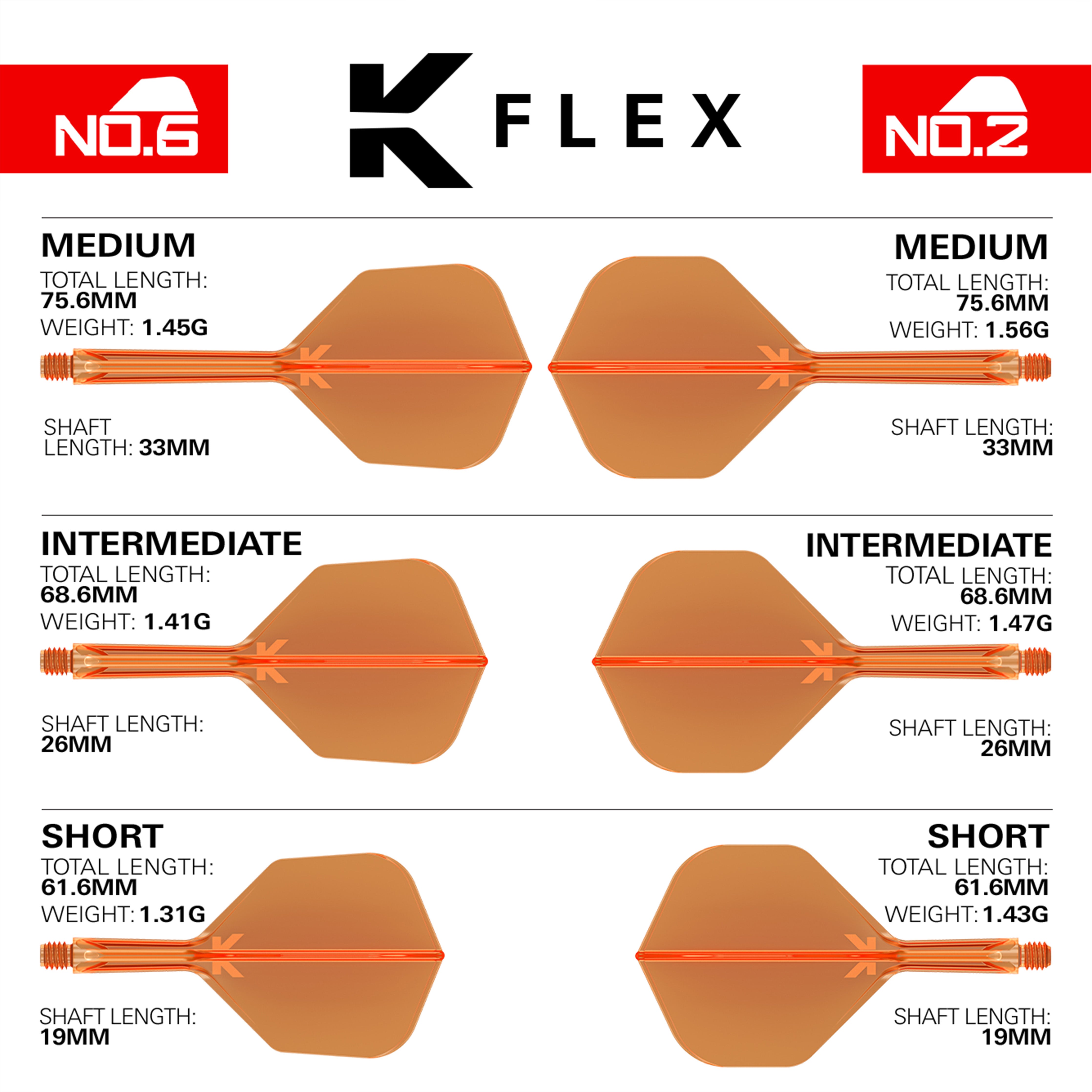 Target K-FLEX Flights STD/NO6 - Neon Orange