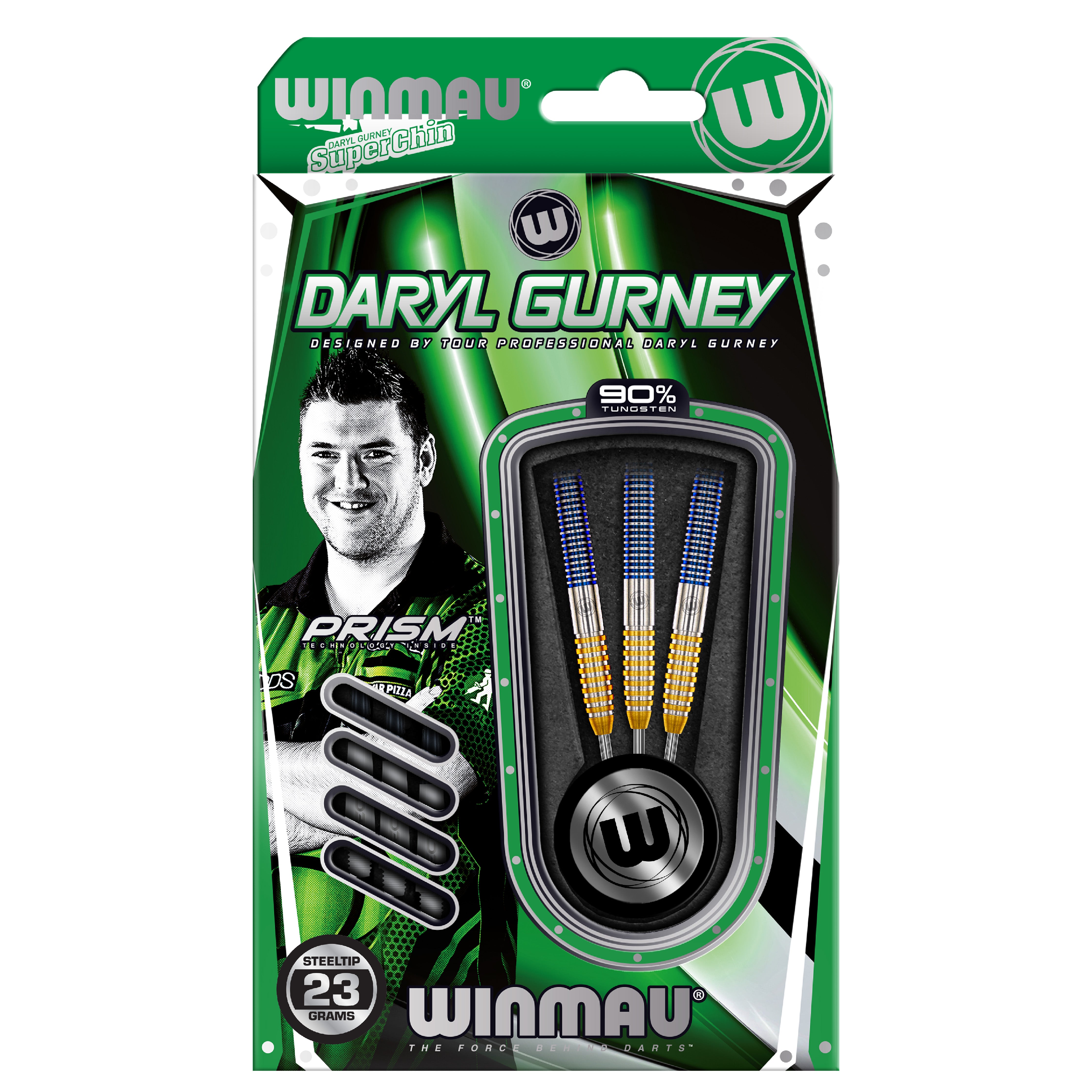 Winmau Daryl 'Superchin' Gurney SC 1.0 Series Steel Tip Darts Set - 90% Tungsten - 23g