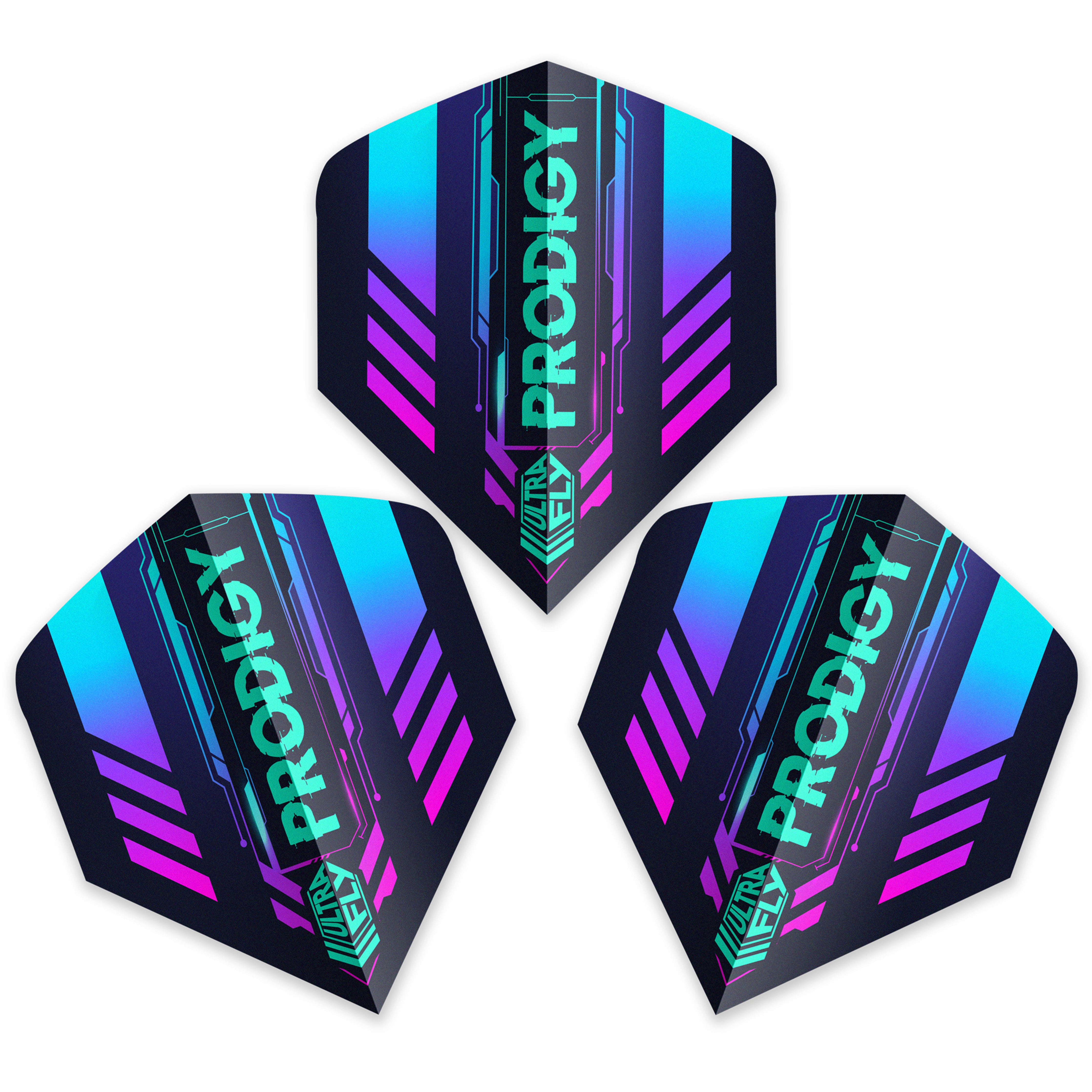 Unicorn Ultrafly. 100 Prodigy Dart Flights - Big Wing and Plus Shape