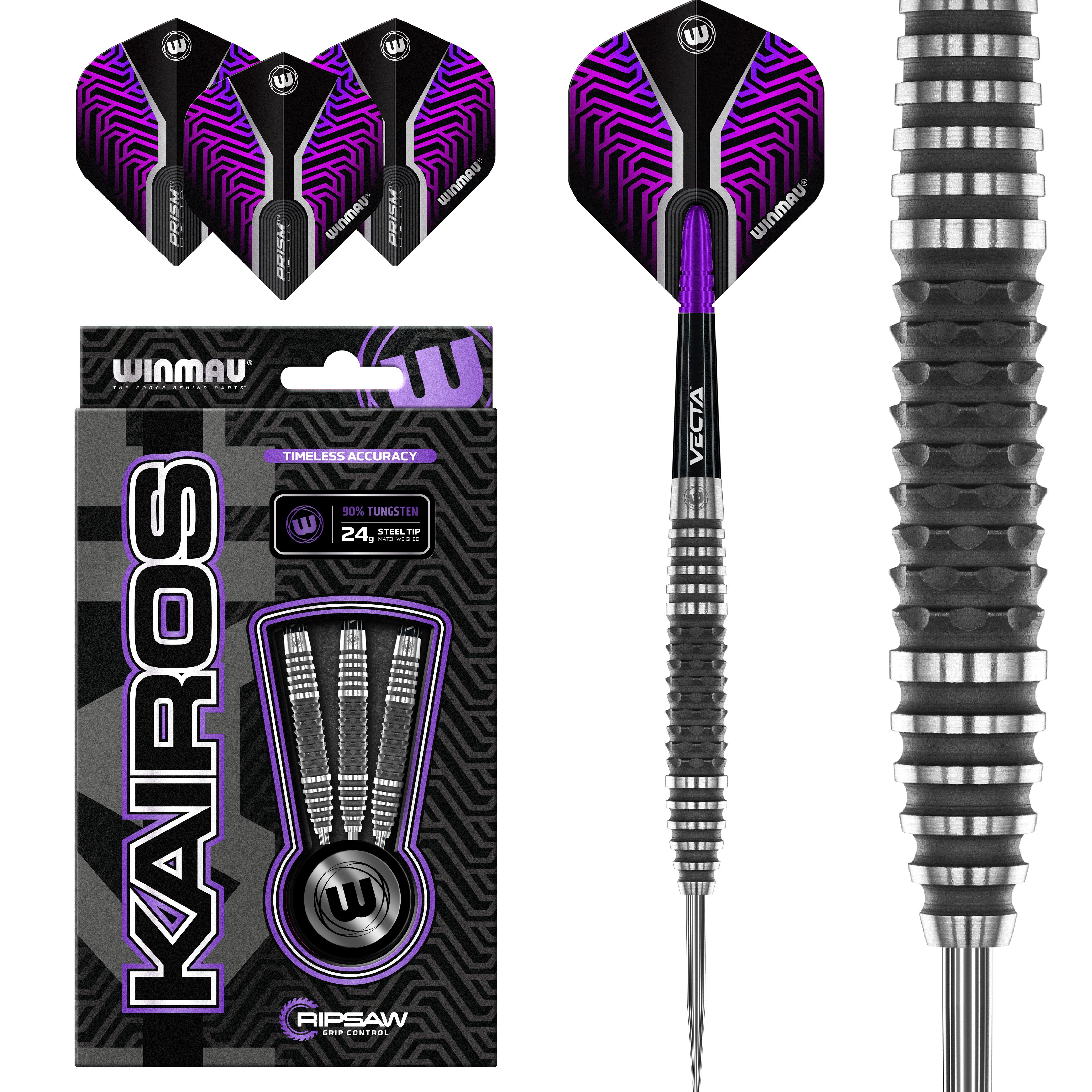 Winmau Kairos Steel Tip Darts Set - 90% Tungsten - 24g 26g