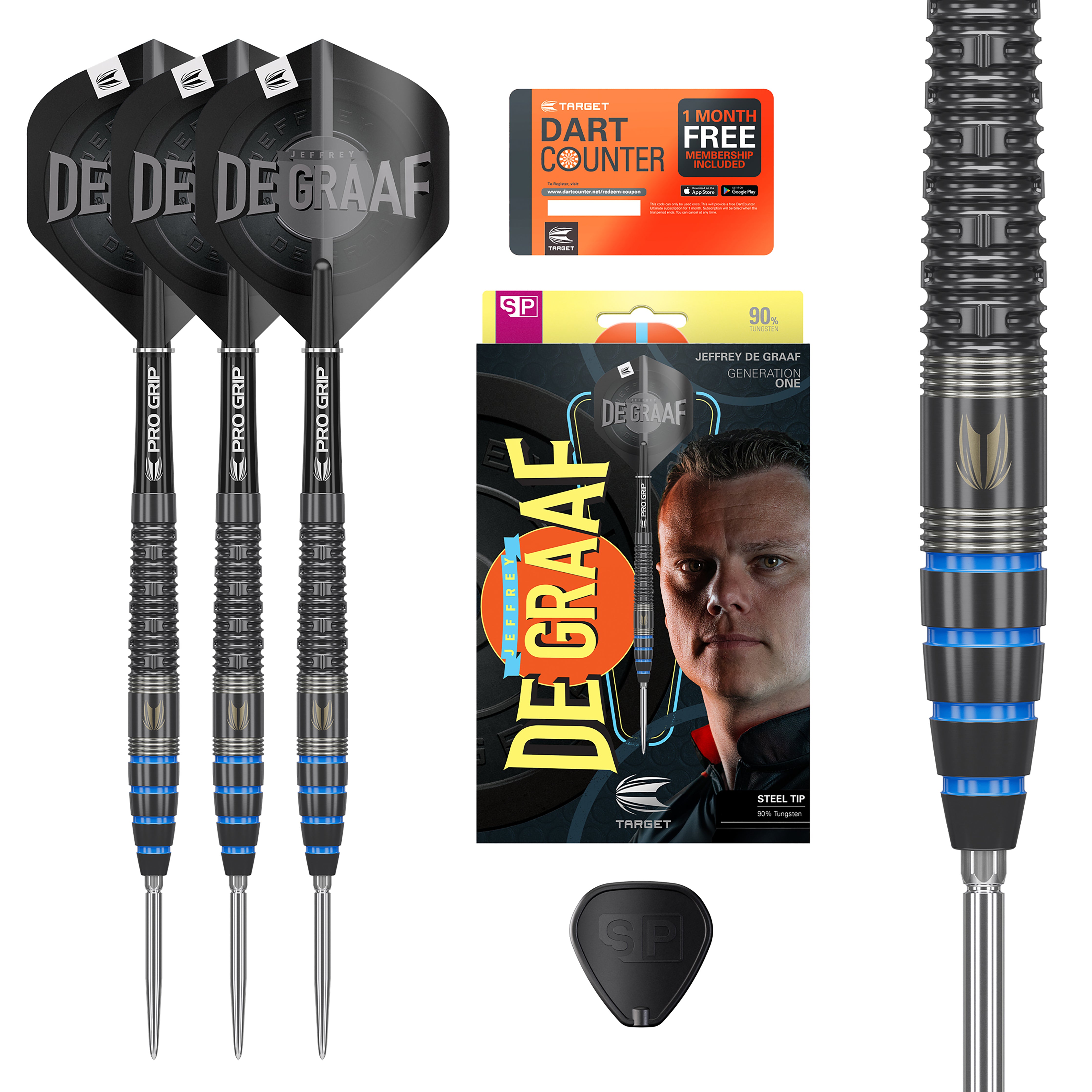 Target Jeffrey De Graaf - Swiss Point - SP - 90% Tungsten Steel Tip Darts - 23g