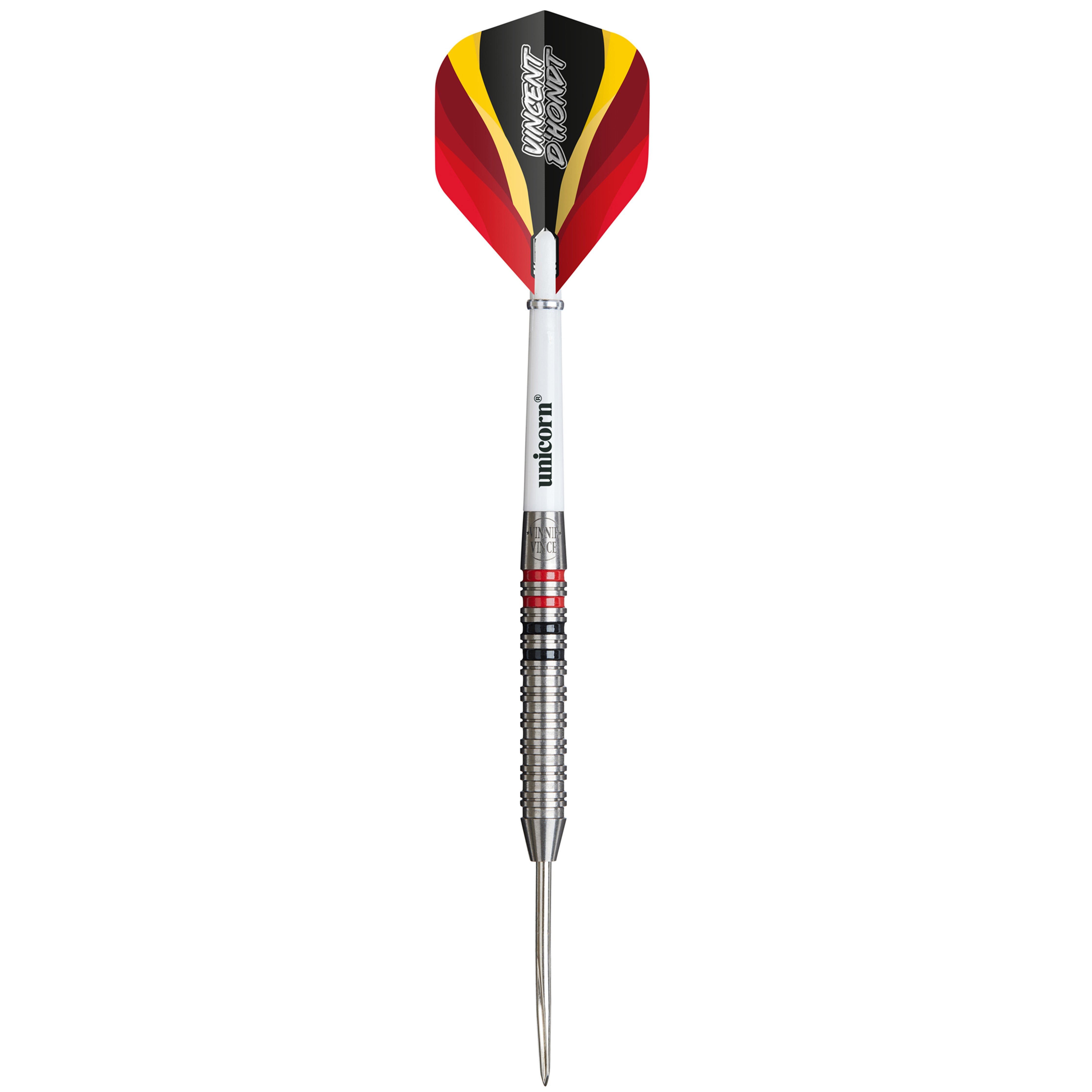 Unicorn Vincent D'Hondt Steel Tip Darts Set - 90% Tungsten - 24g