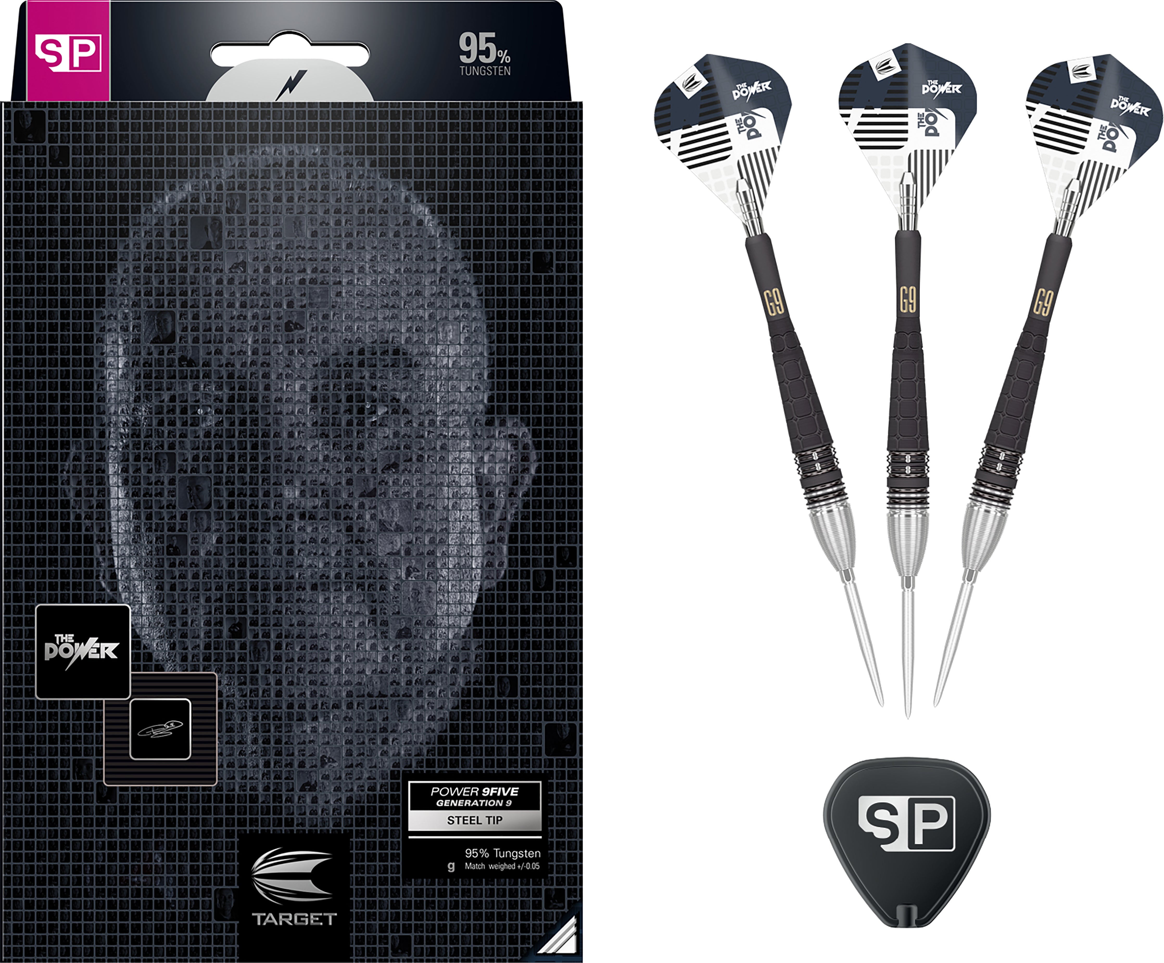 Target Phil Taylor - Power Gen 9 - 95% Tungsten Darts - Swiss point - 22g 24g 26g
