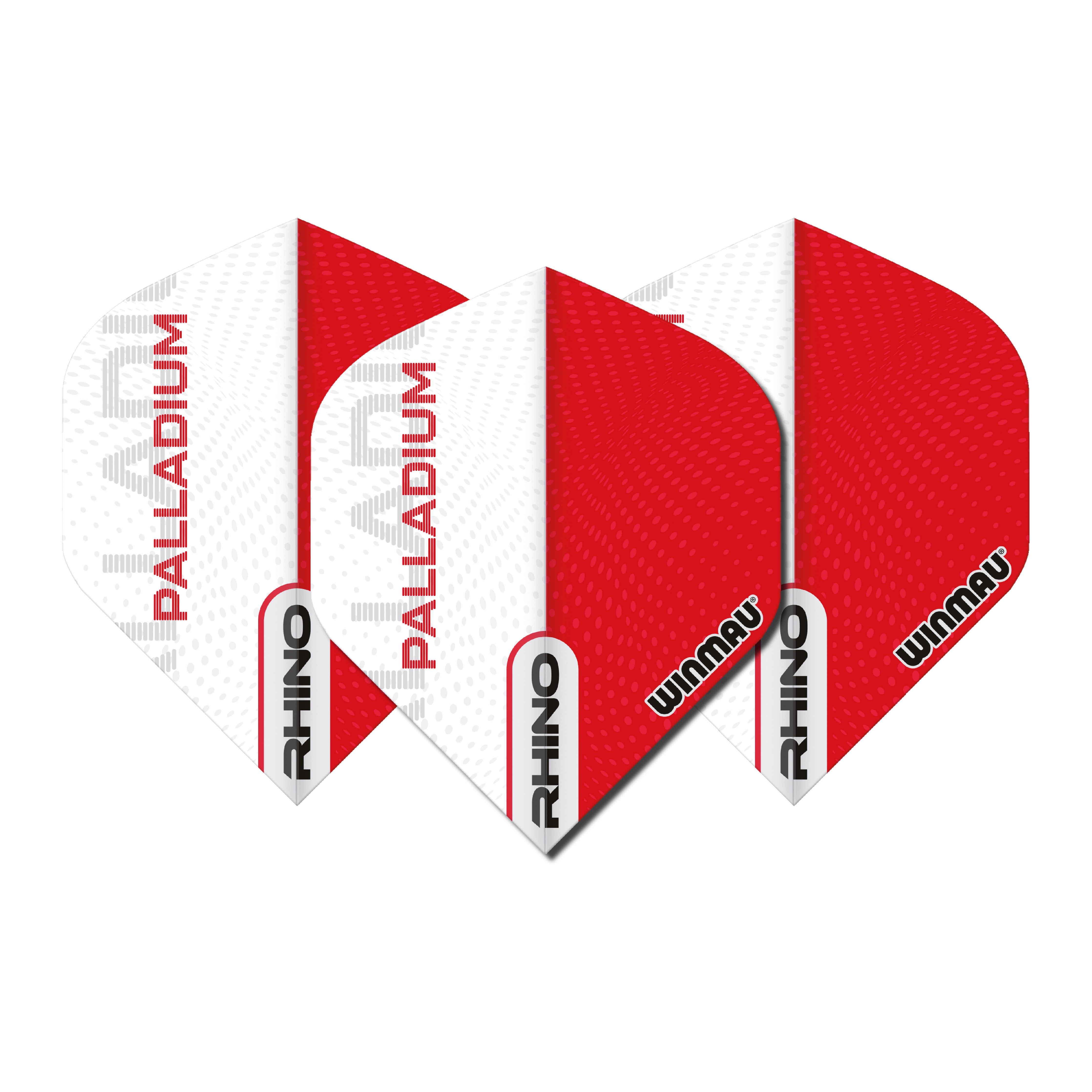 Winmau Rhino - Extra Thick - Palladium Red & White - Dart Flights - Standard Shape