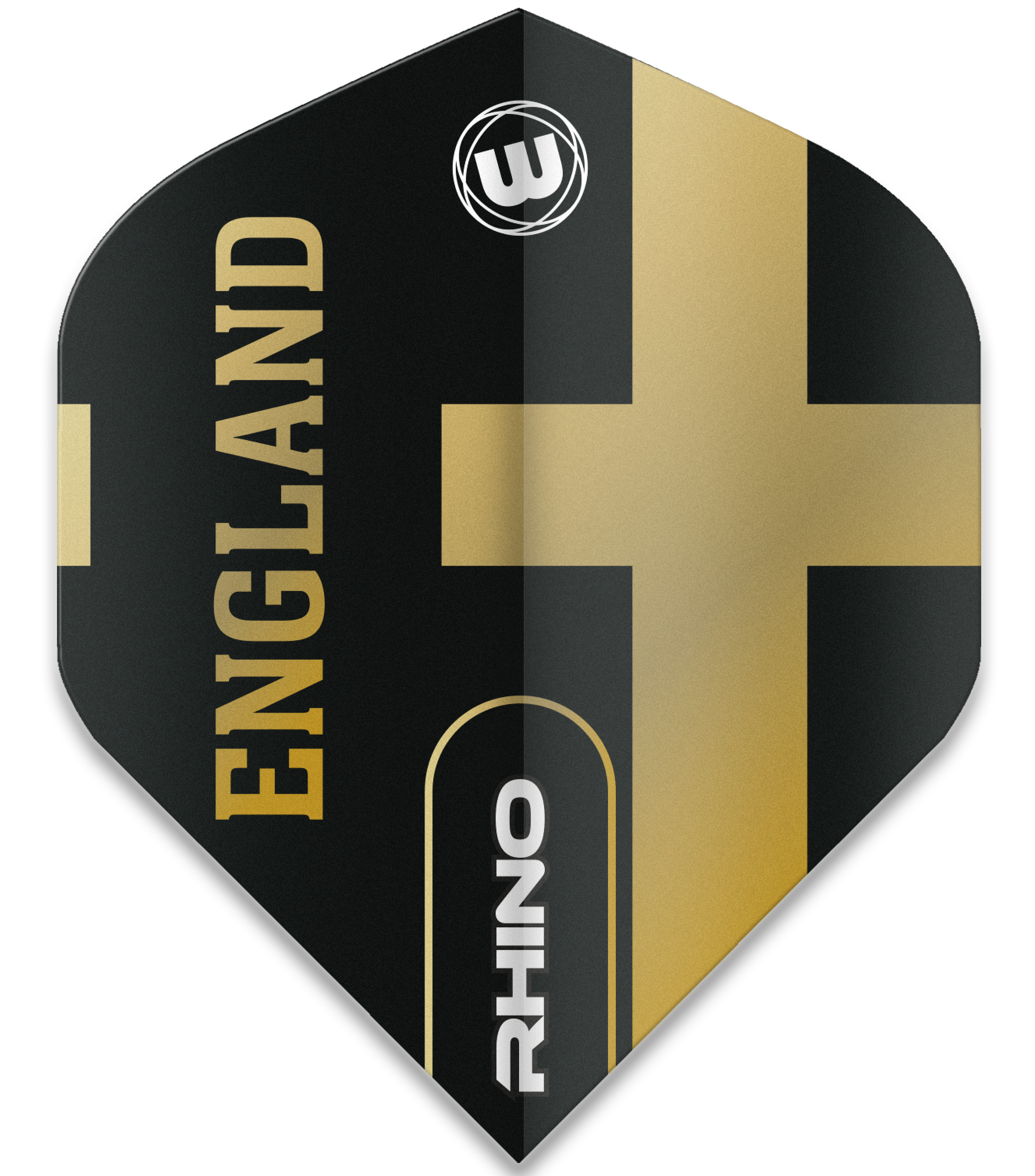 Winmau Rhino - Dart Flights - Black and Gold Flag - England