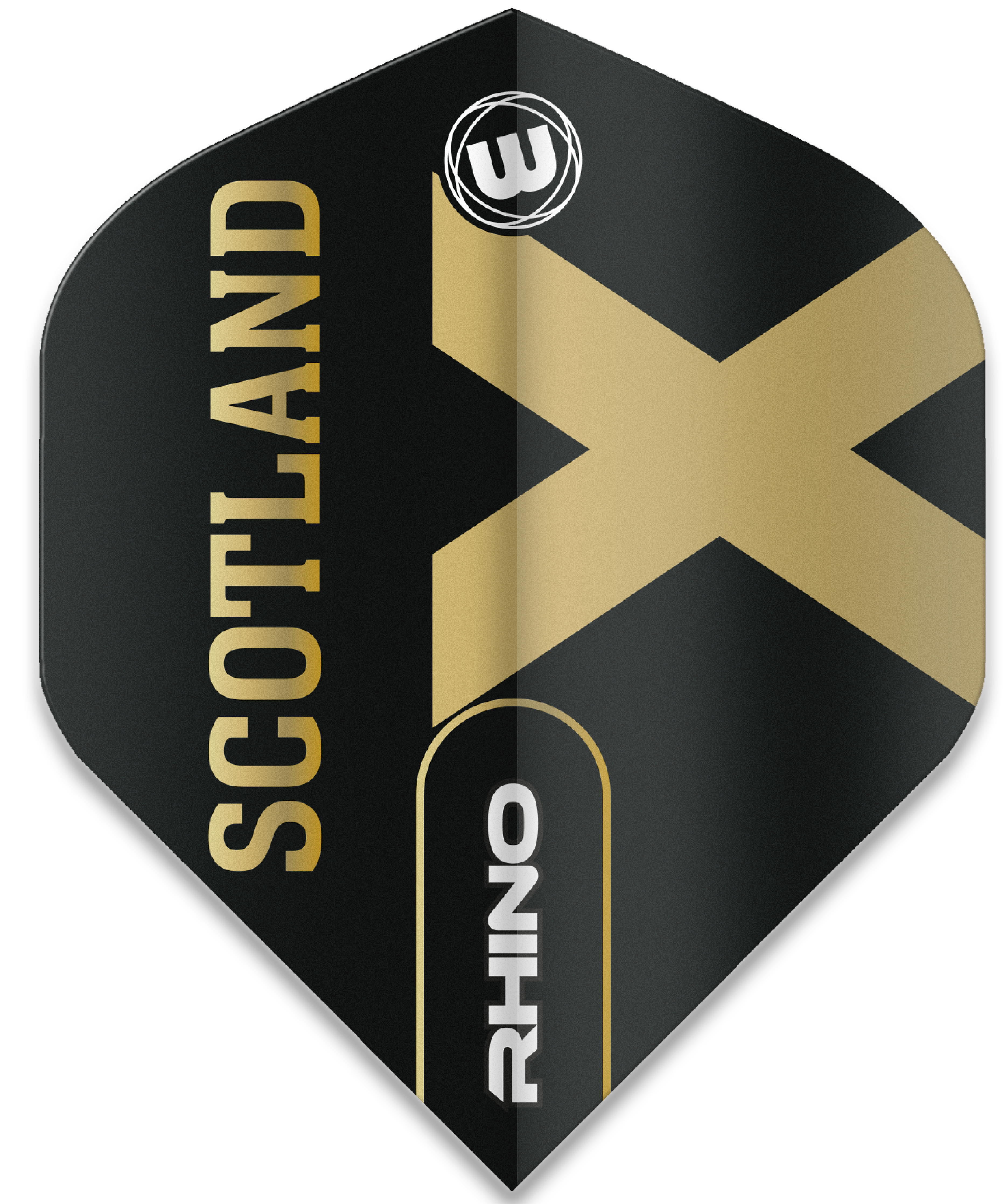 Winmau Rhino - Dart Flights - Black And Gold Flag - Scotland