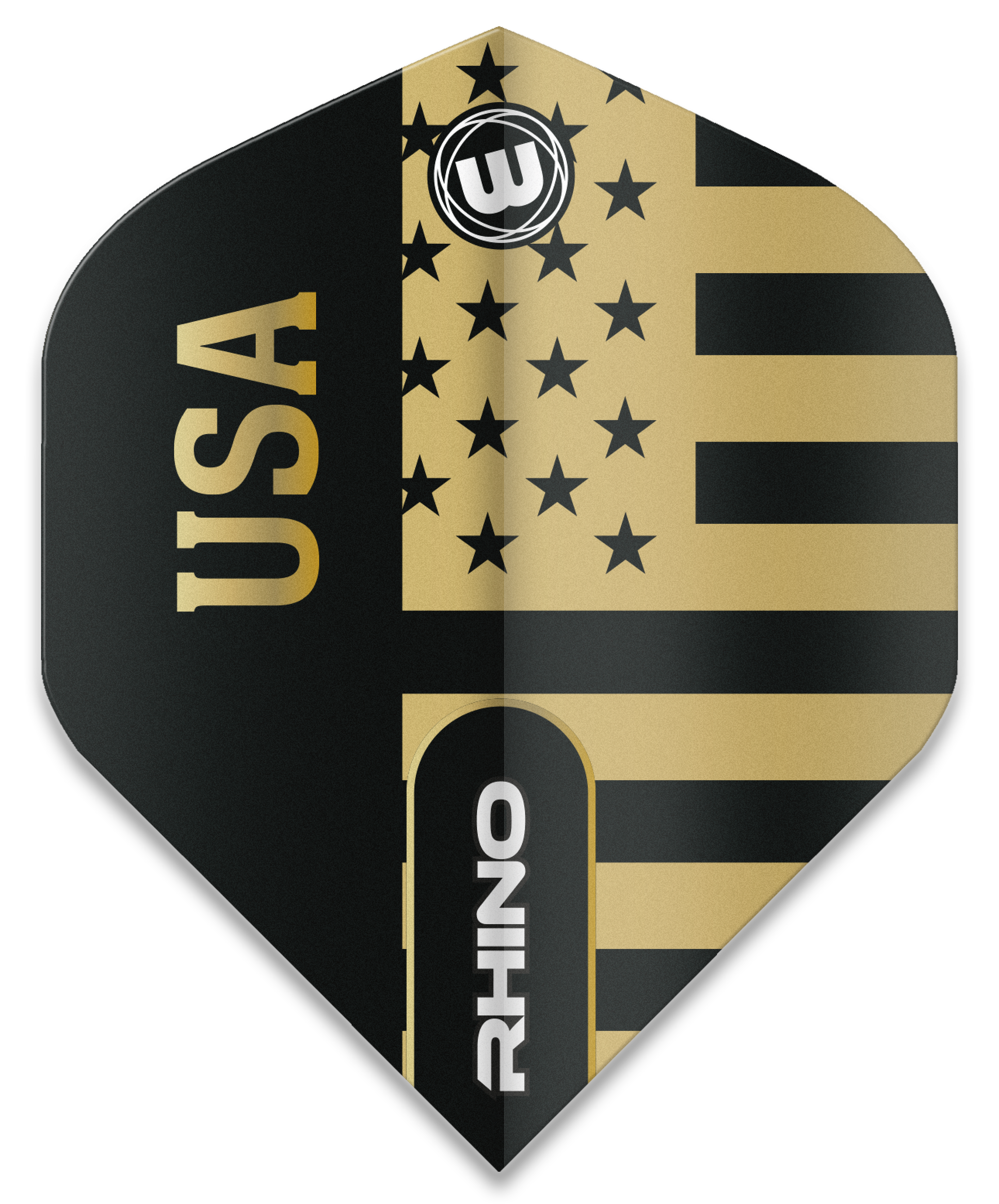 Winmau Rhino - Dart Flights - Black and Gold Flag - USA