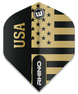 Winmau Rhino - Dart Flights - Black and Gold Flag - USA