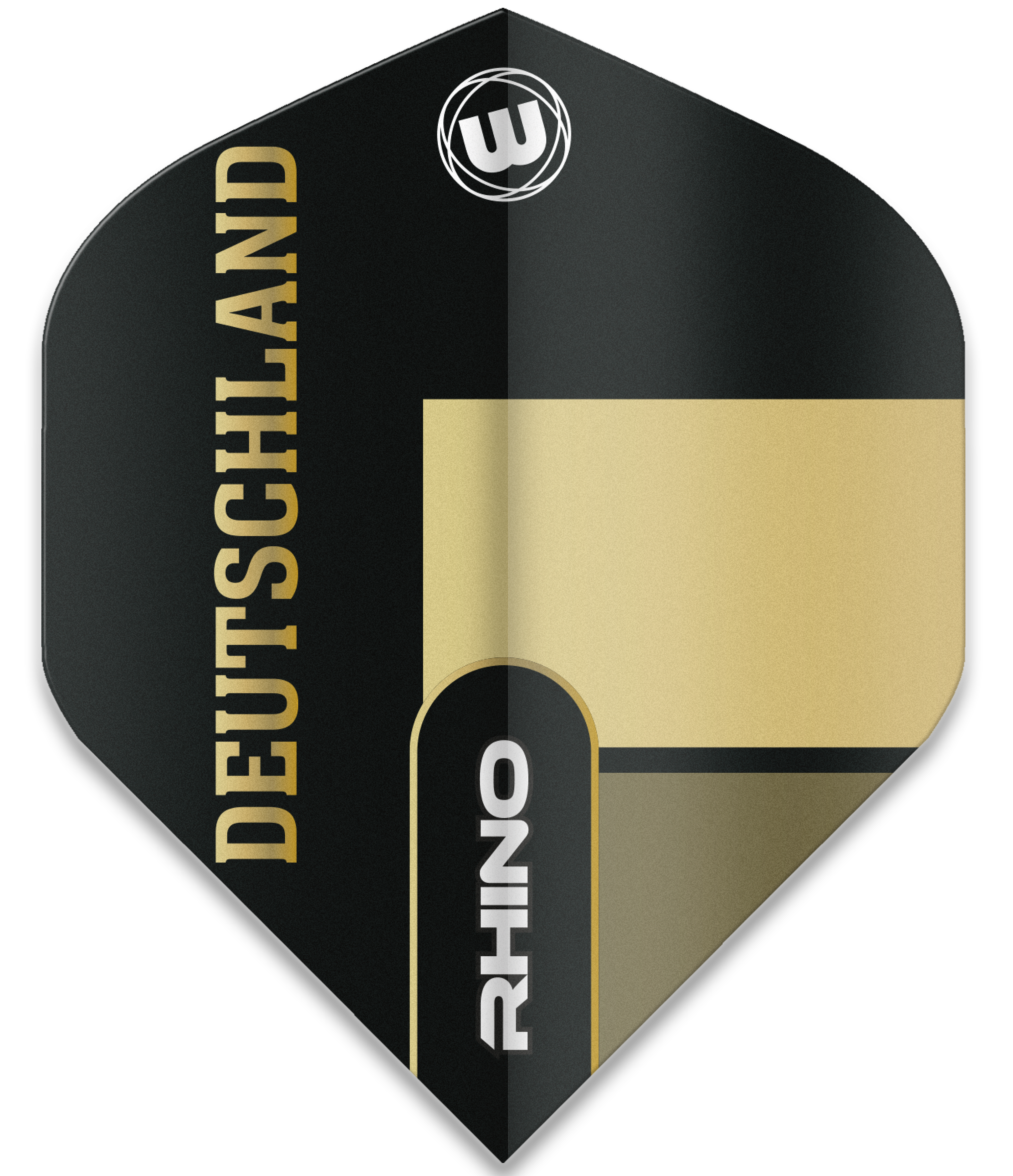 Winmau Rhino - Dart Flights - Black and Gold Flag - Deutschland