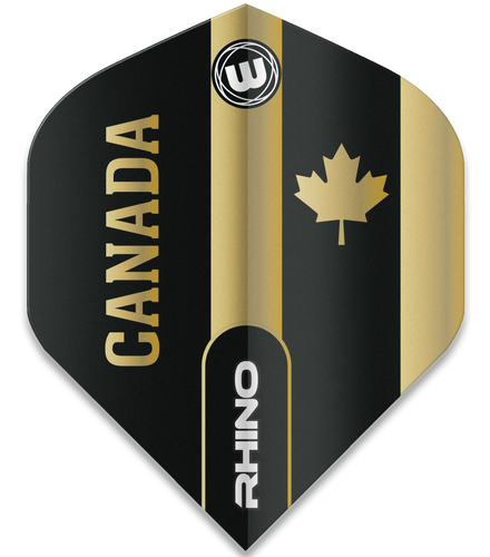 Winmau Rhino - Dart Flights - Black and Gold Flag - Canada