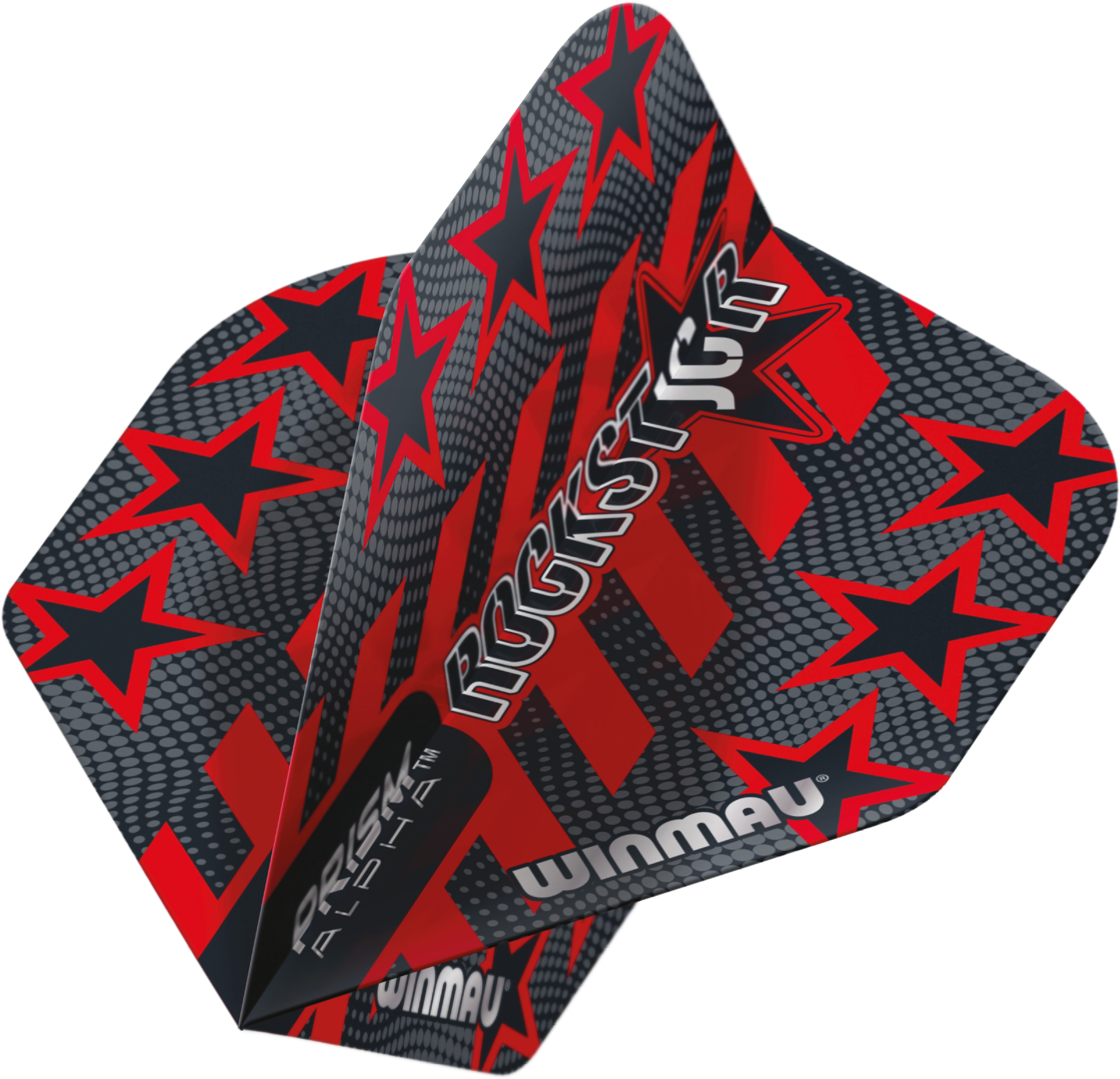 Winmau Prism Alpha - Joe Cullen - Red & Black - Extra Thick - Dart Flights - Standard Shape