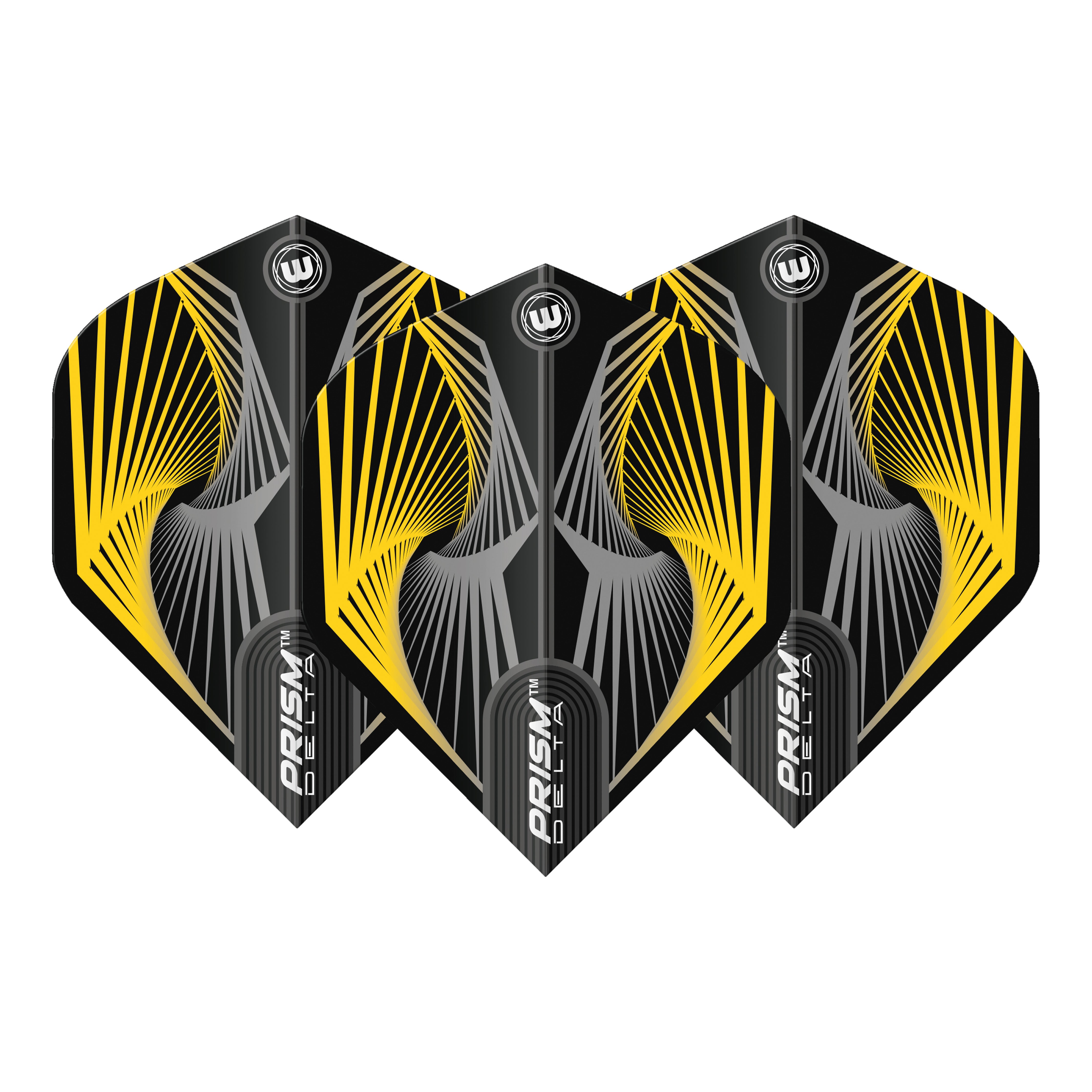 Winmau Prism Delta - Extra Thick - Dart Flights - Yellow & Grey