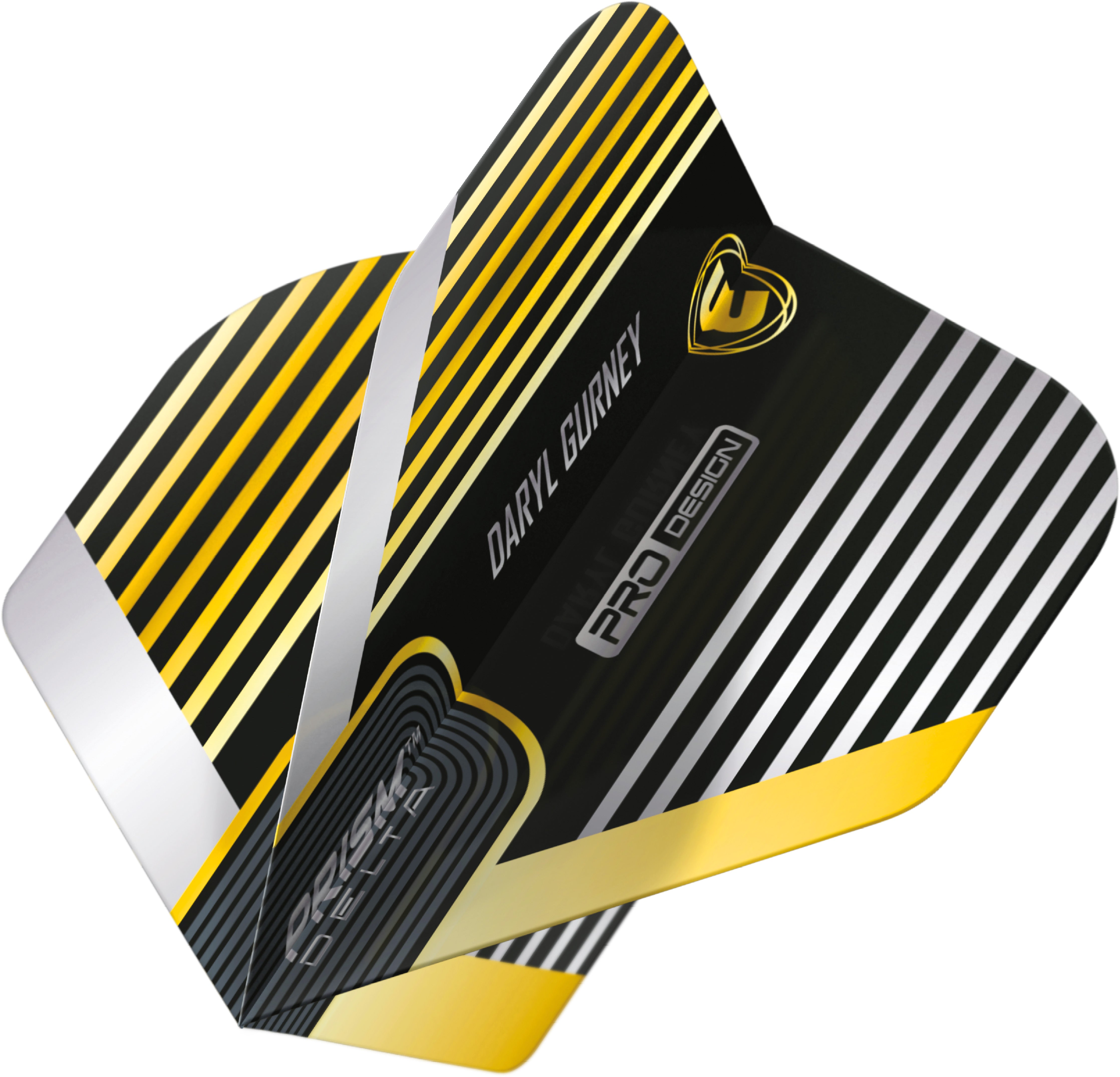 Winmau Prism Delta - Daryl Gurney - Black & Gold - Dart Flights - Standard Shape