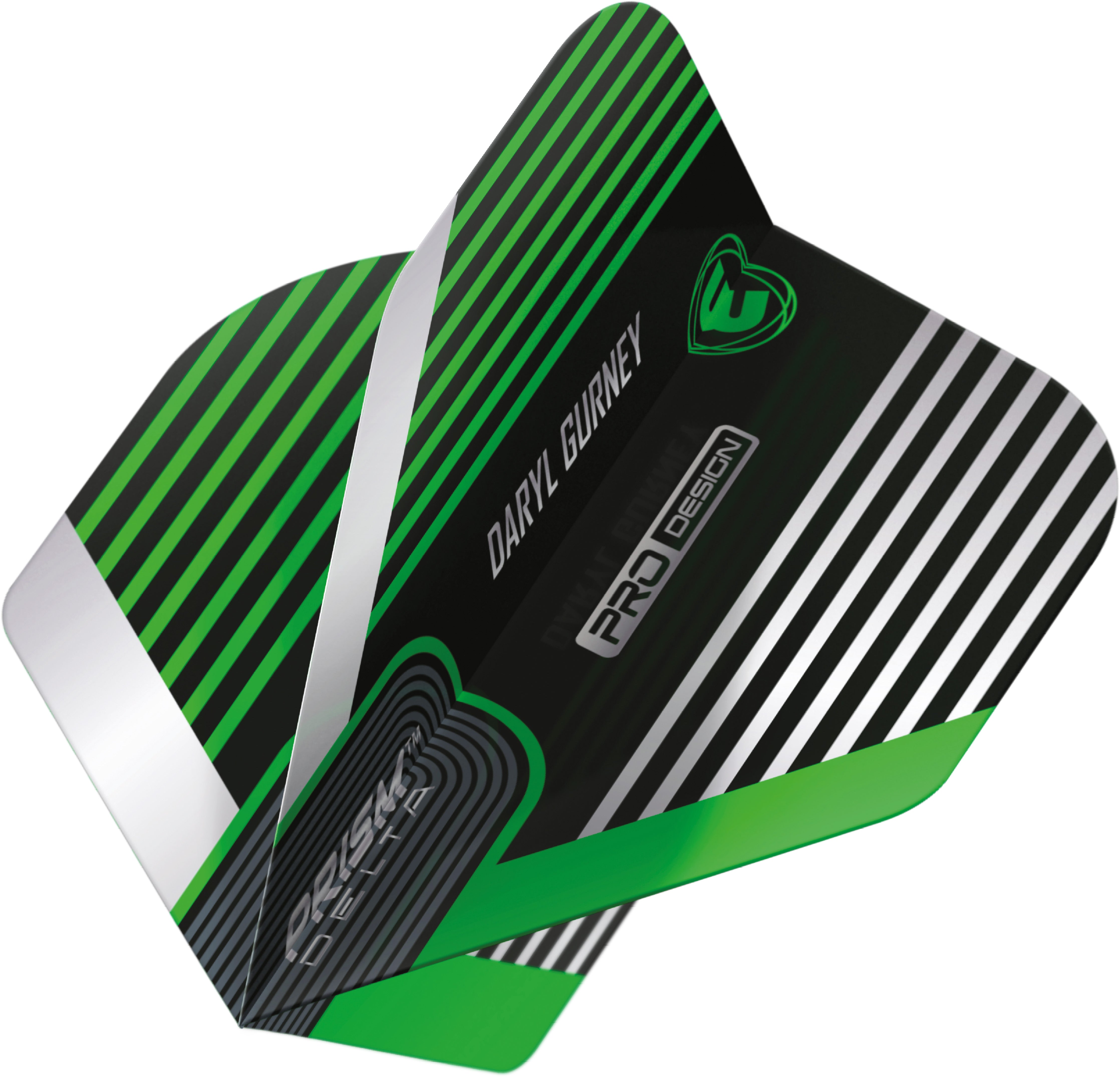 Winmau Prism Delta - Daryl Gurney - Black & Green - Dart Flights - Standard Shape