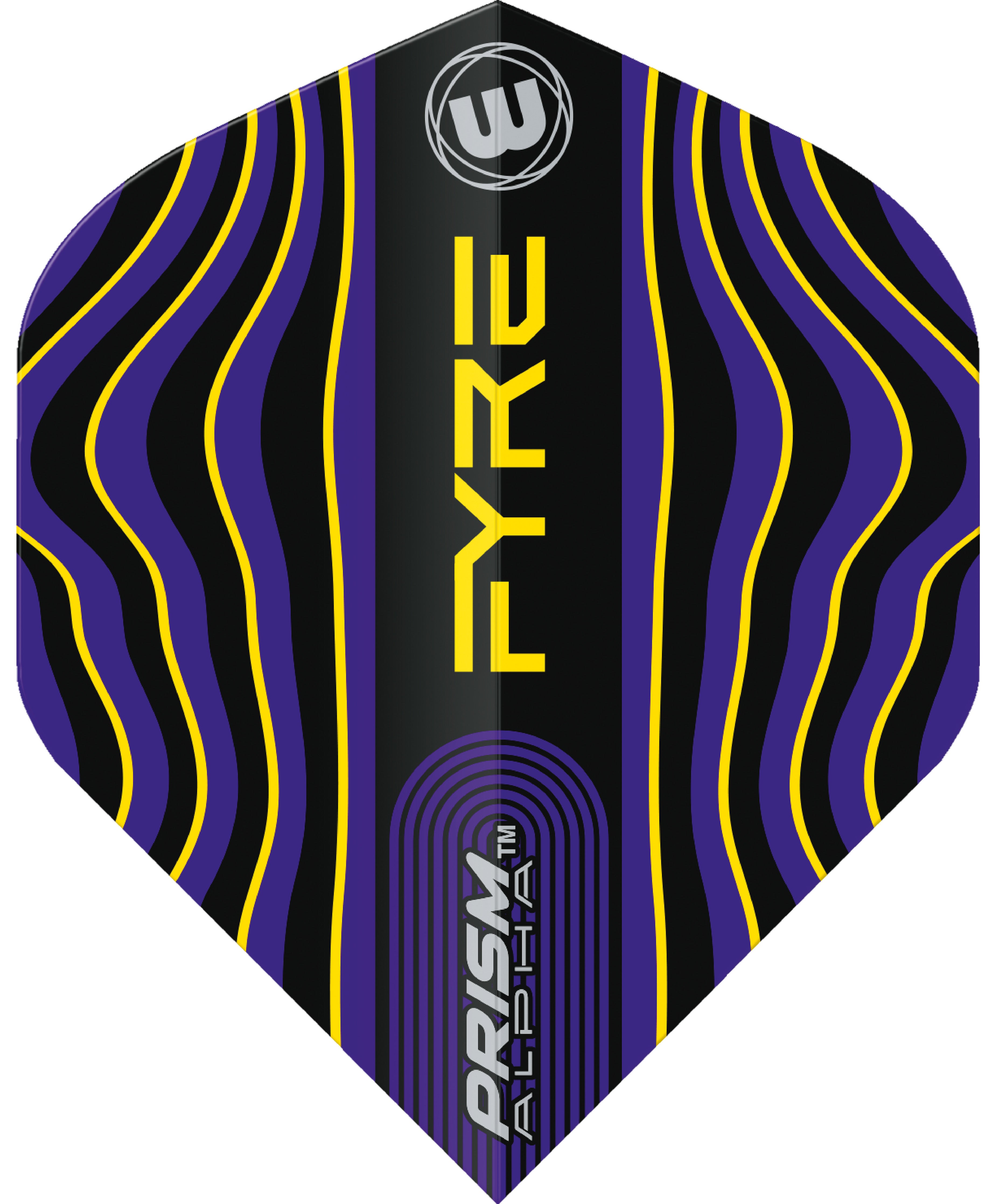 Winmau Prism Alpha - Extra Thick - Dart Flights - Fyre - Purple & Yellow - Standard Shape