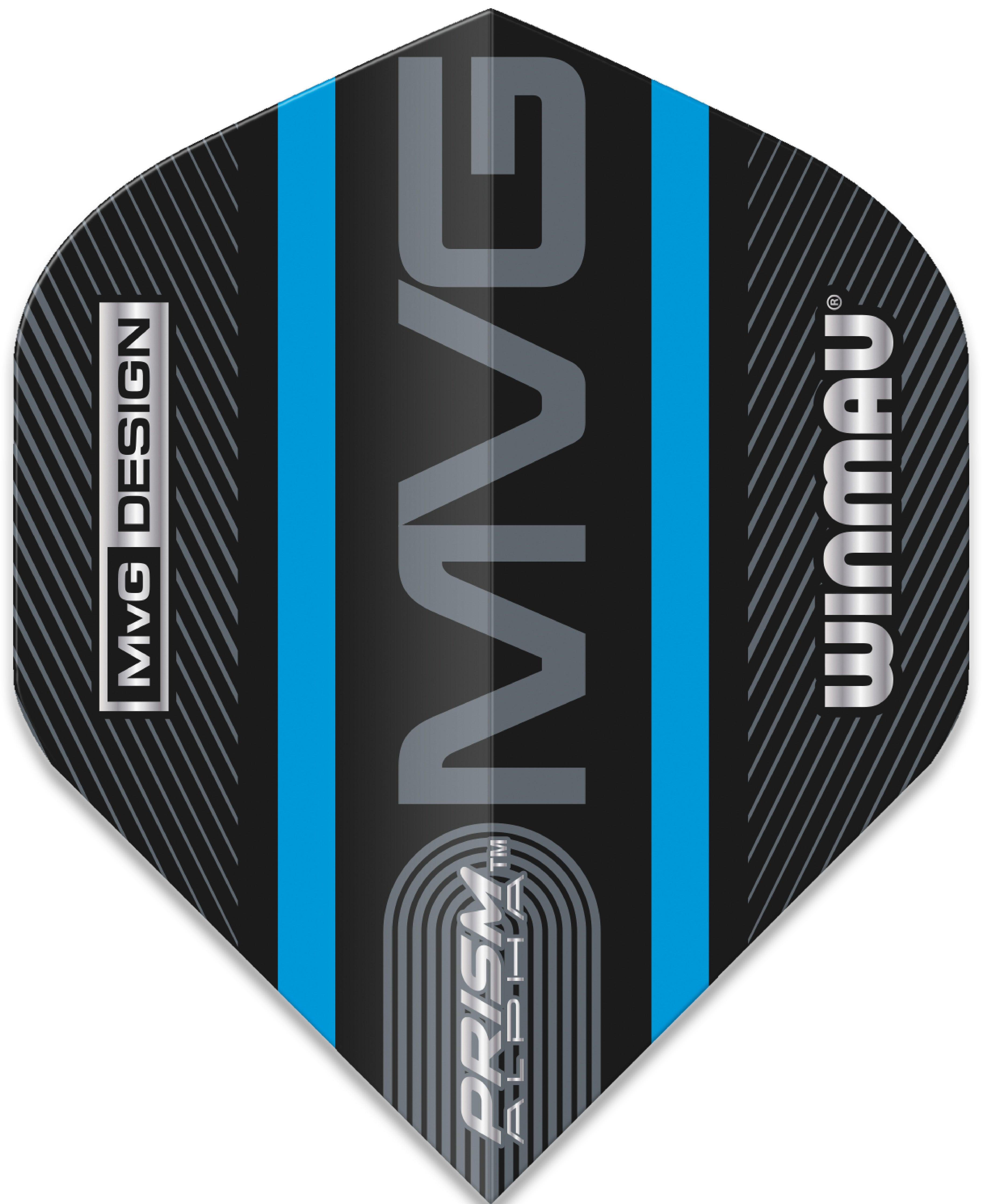 Winmau MVG Prism Alpha Dart Flights - Extra Thick - 100 Micron - Blue