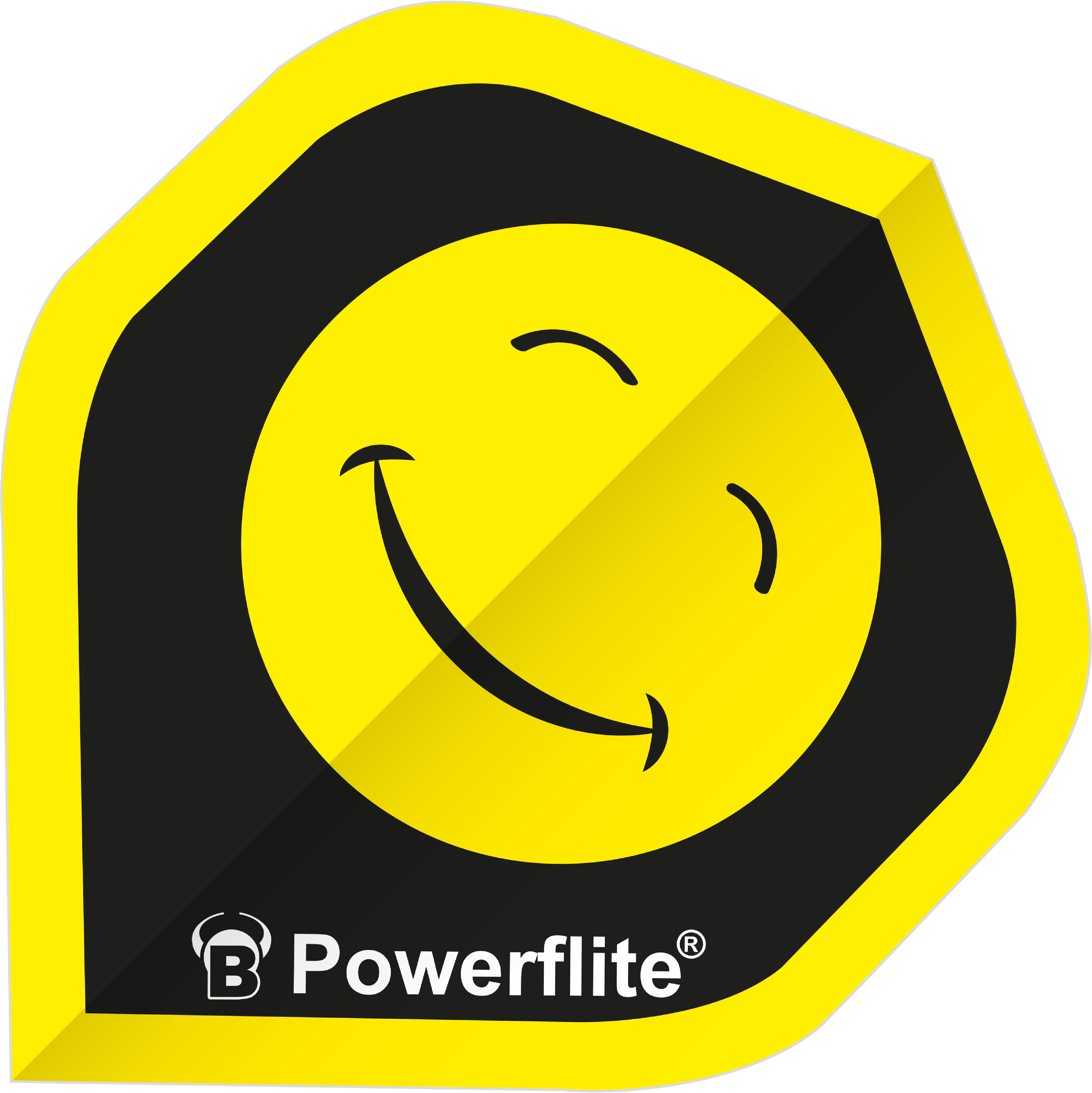 BULL'S Powerflite - A Standard Shape Dart Flights - Yellow Smiley Face
