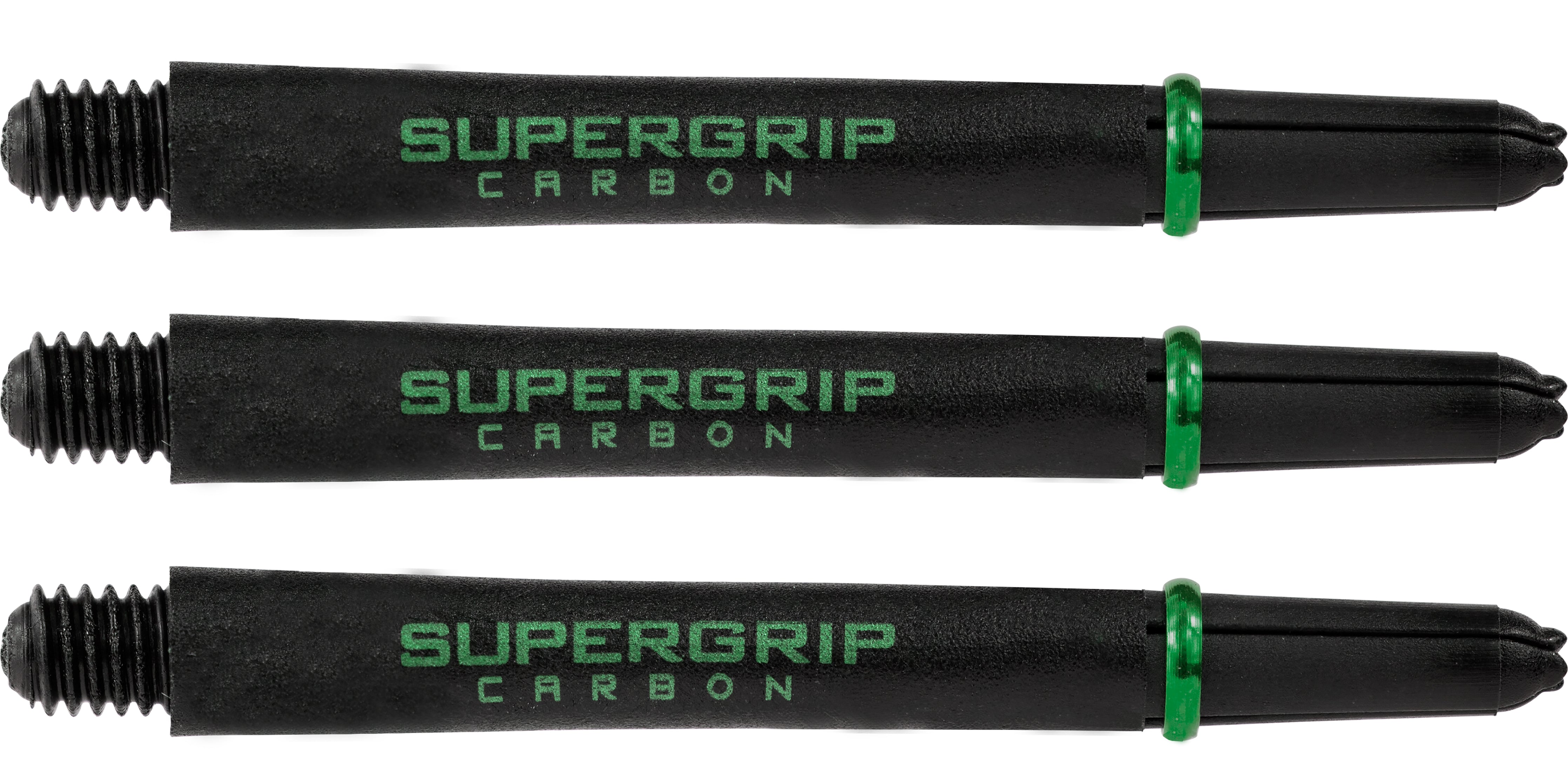 Harrows Supergrip Carbon Stems - Dart Shafts with Rings - Black & Green