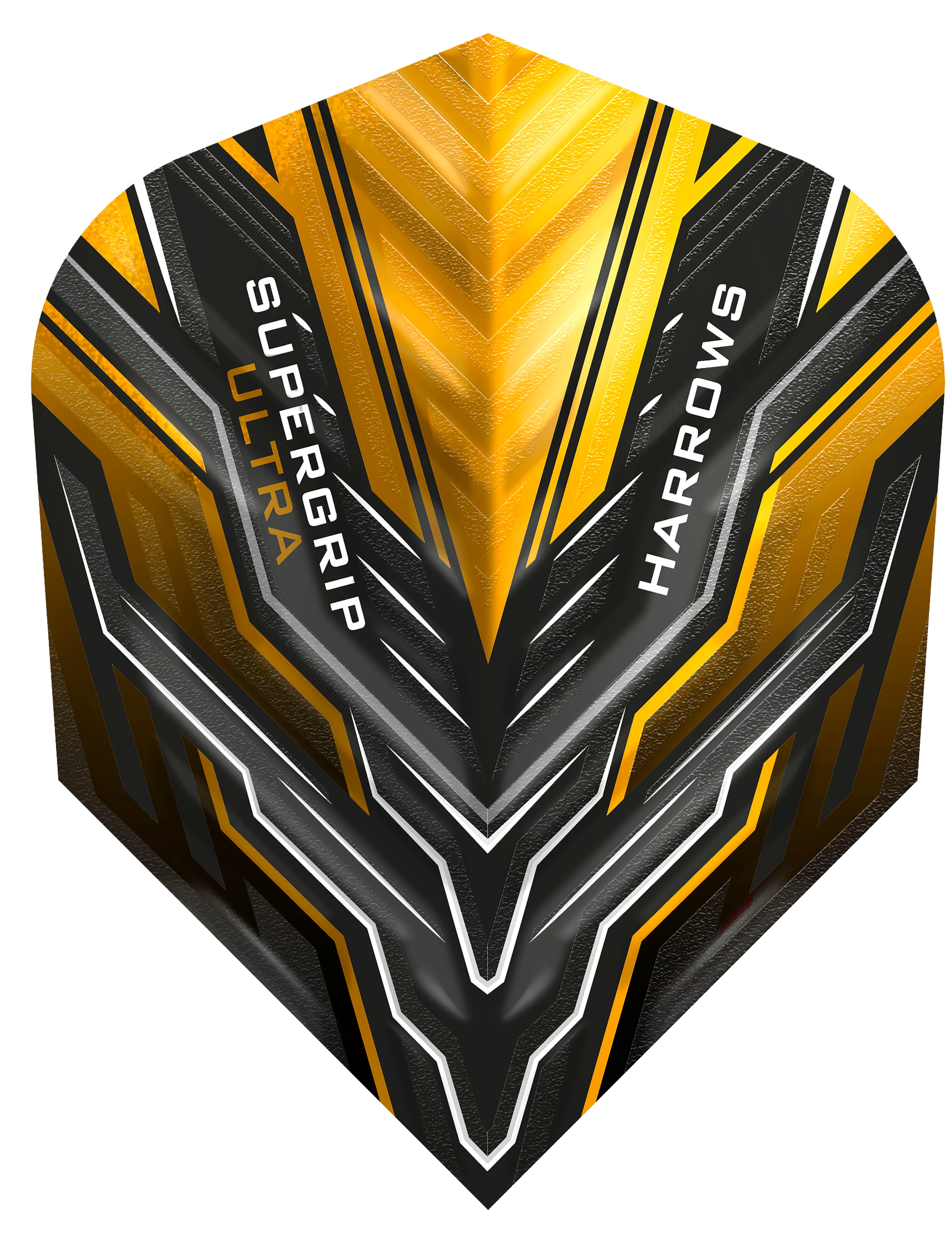 Harrows Supergrip Ultra Dart Flights - 100 Micron - No6 - Standard - Gold