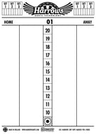 Harrows Scoreboard - Dry Wipe Dart Board - Marker Board
