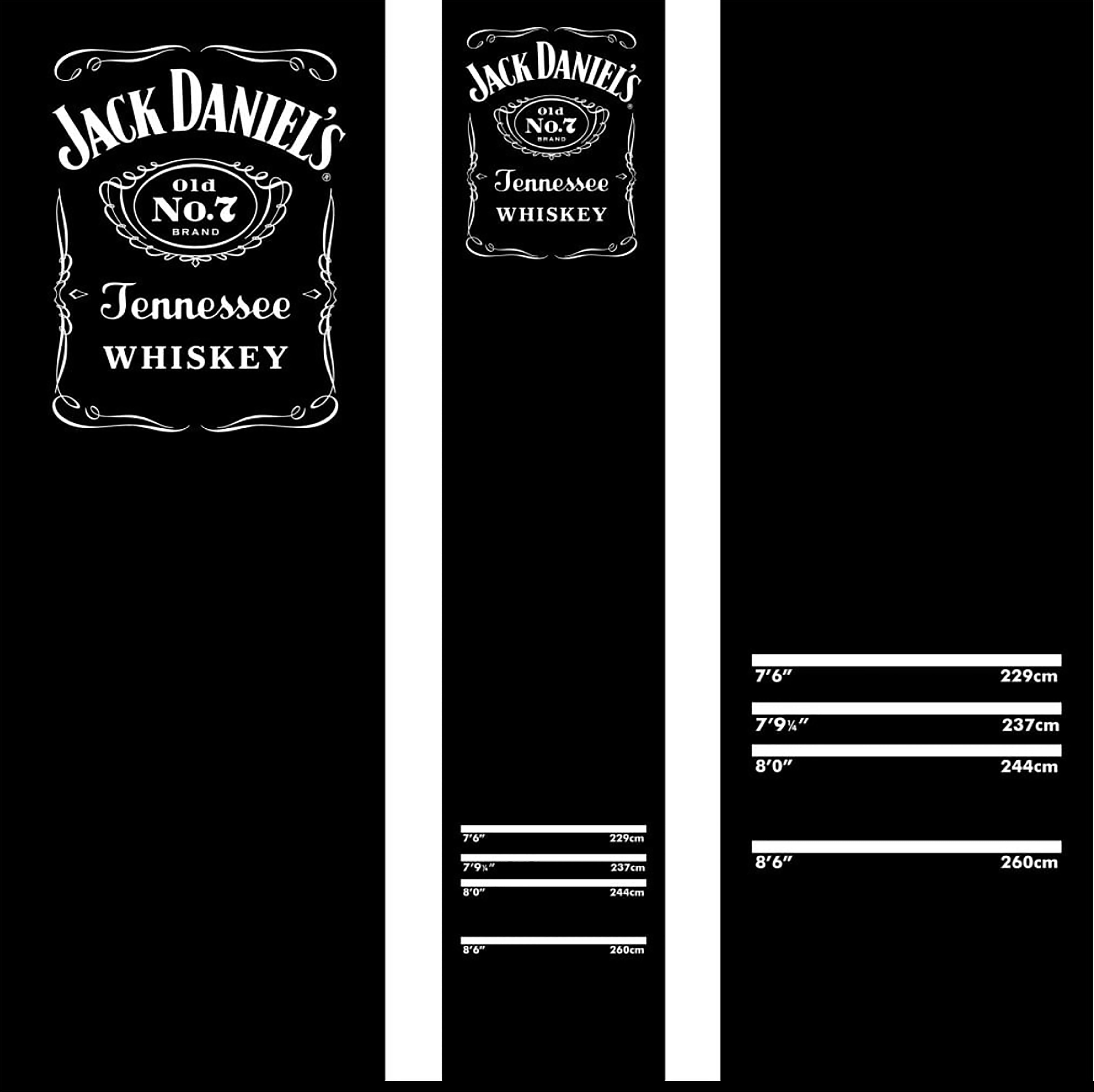 Jack Daniels - Carpet Darts Mat - Non Slip Back - Black With JD Logo