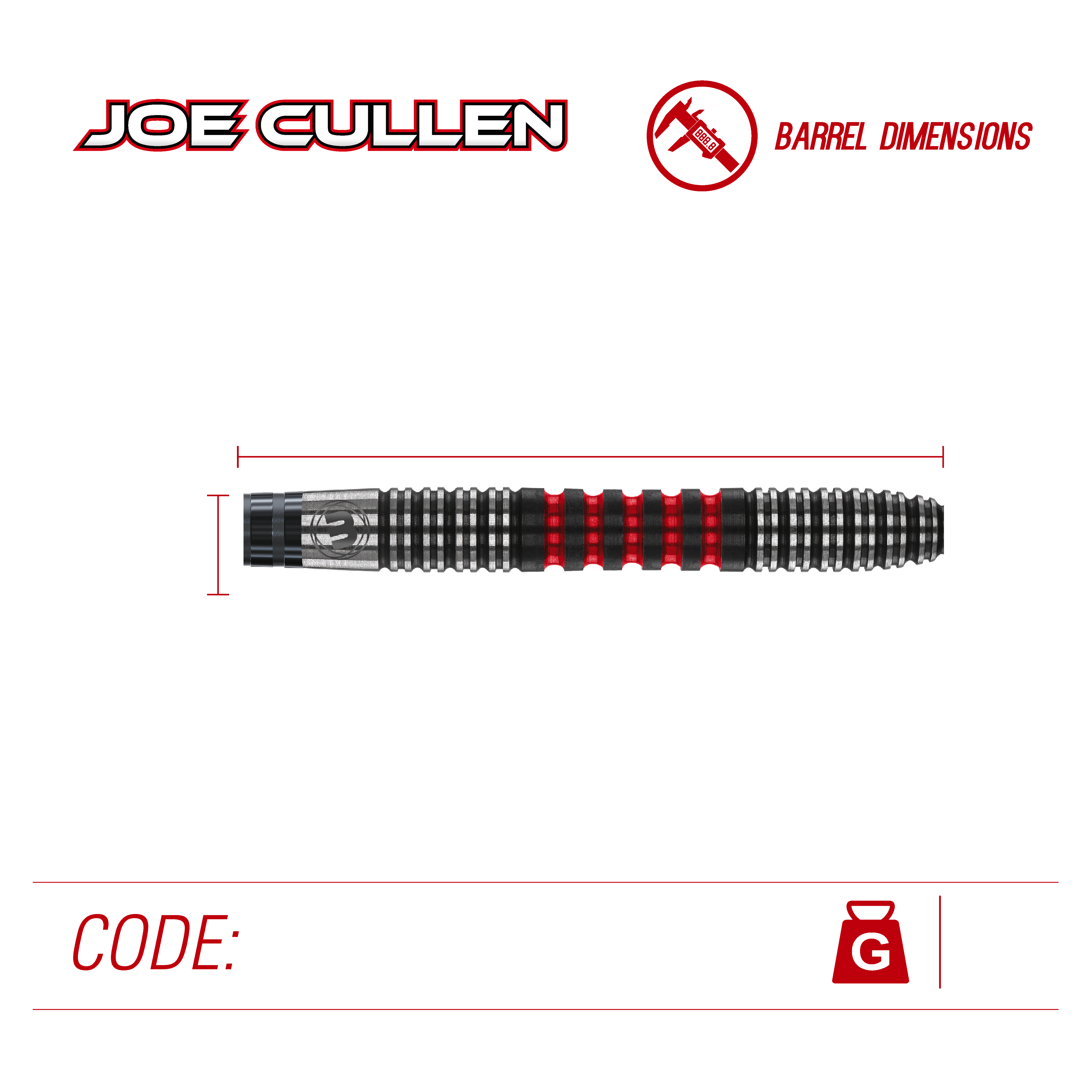 Winmau Joe Cullen - The Rockstar - 90% Tungsten Darts - 21g 23g 25g