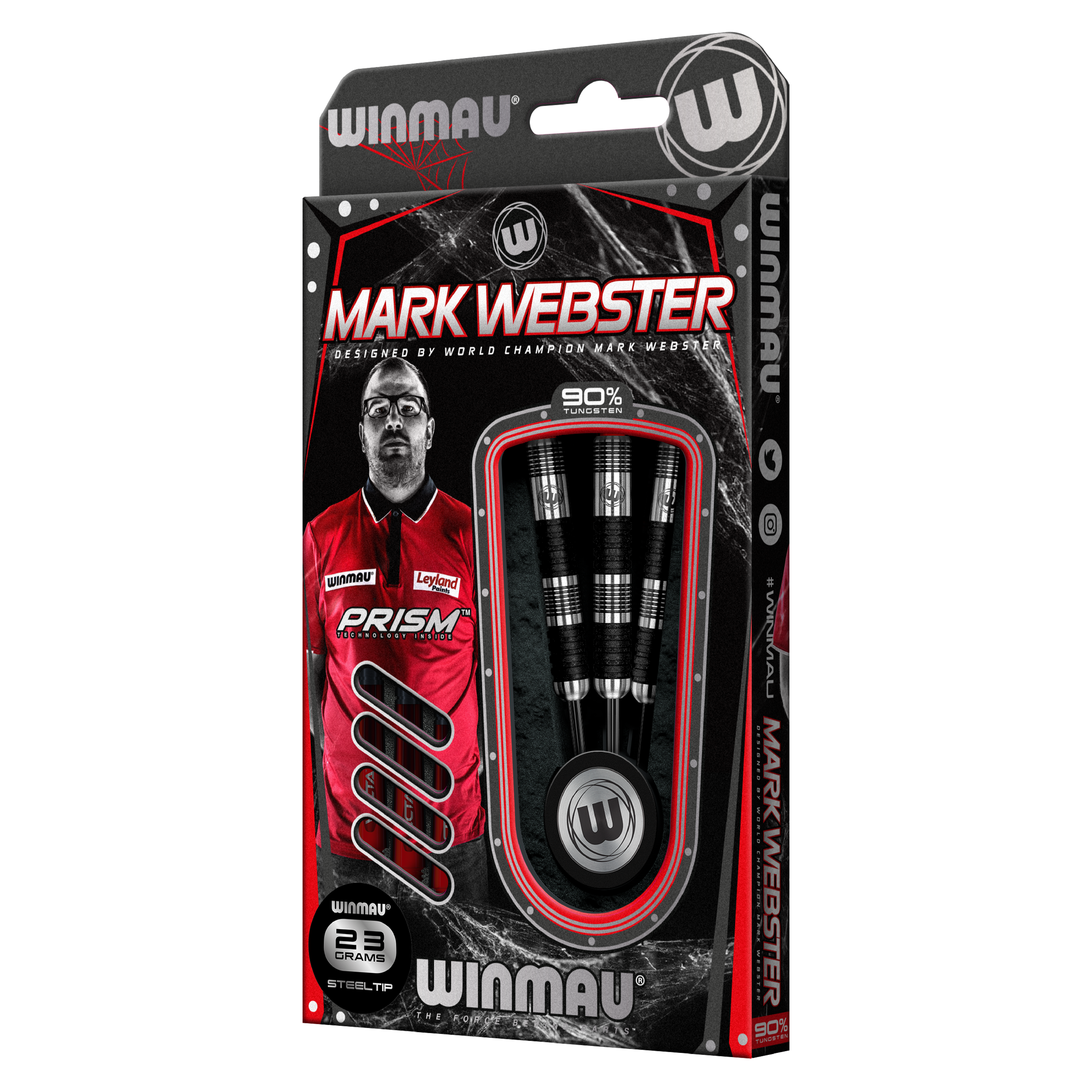 Winmau Mark Webster - The Spider - 90% Tungsten Darts - 23g 25g