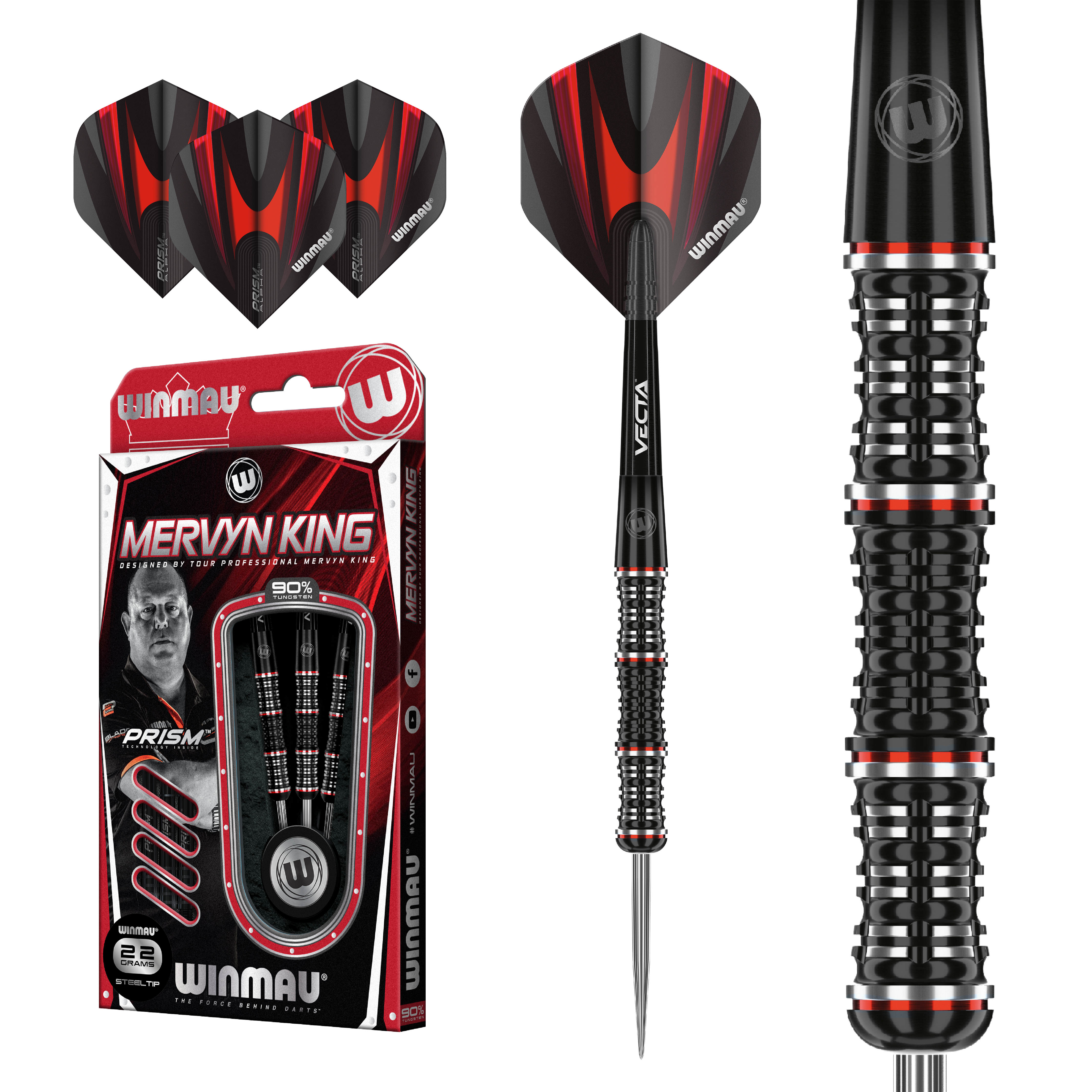 Winmau Mervyn King - Special Edition - The King - 90% Tungsten Darts - 20g 22g 24g 26g