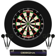 Mission Home Darts Set - Pro Surround - Samurai II Dartboard - Throwline - 6 Darts