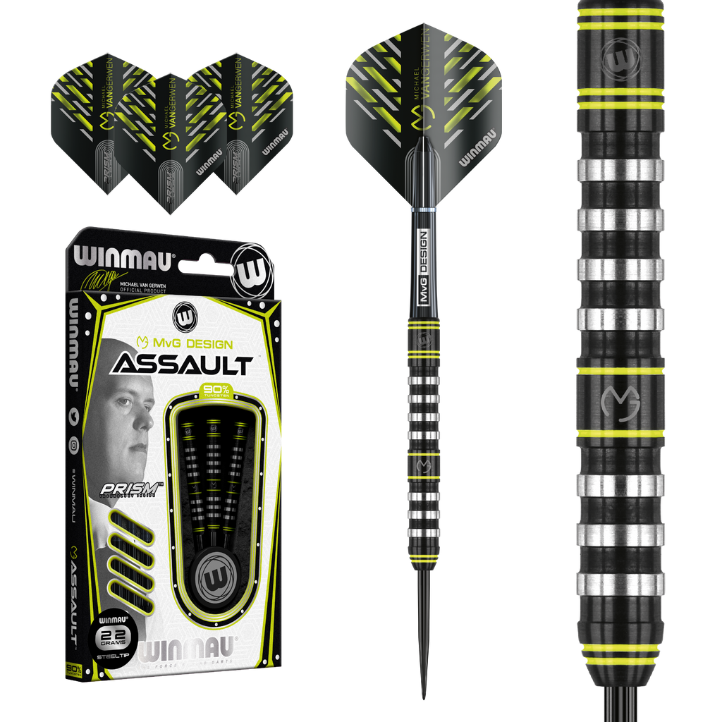 Winmau Michael Van Gerwen - MVG - Assault - 90% Tungsten Darts - 22g t