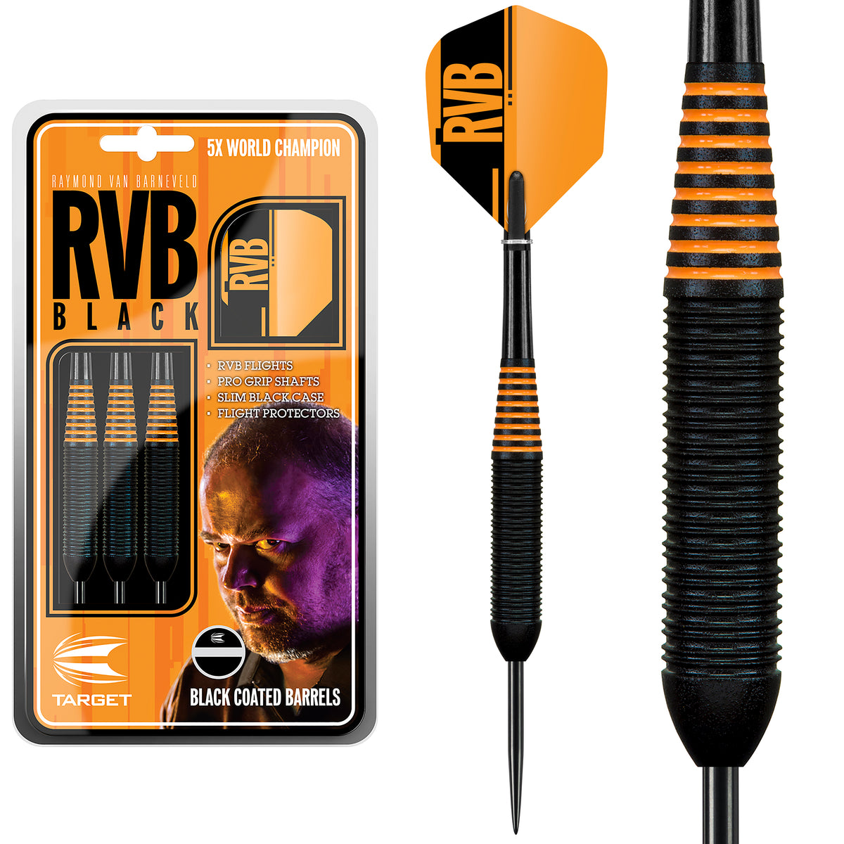 Produktbild von Target RvB Raymond Van Barneveld Black 80% Tungsten Steeldarts, 59,00