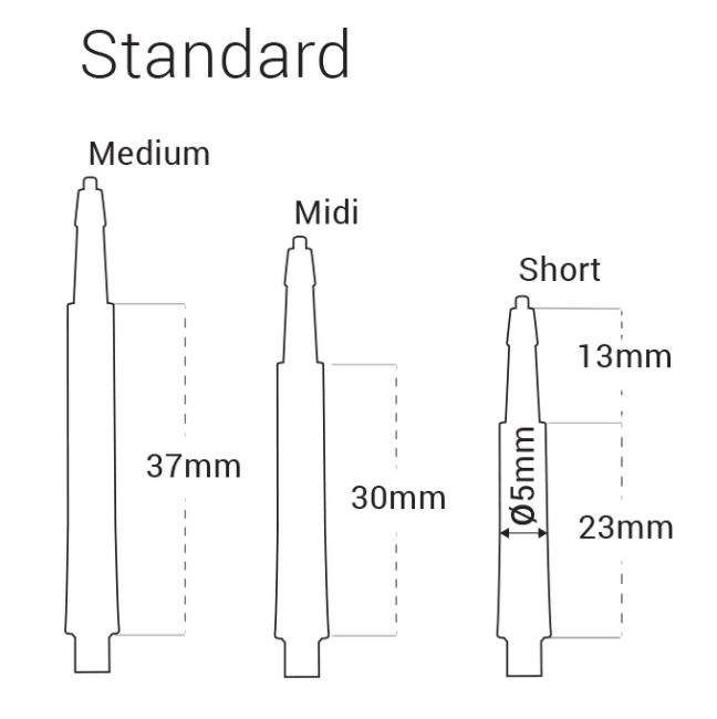 Harrows Clic - Flight and Shaft Clic System - Stems - Standard - Red