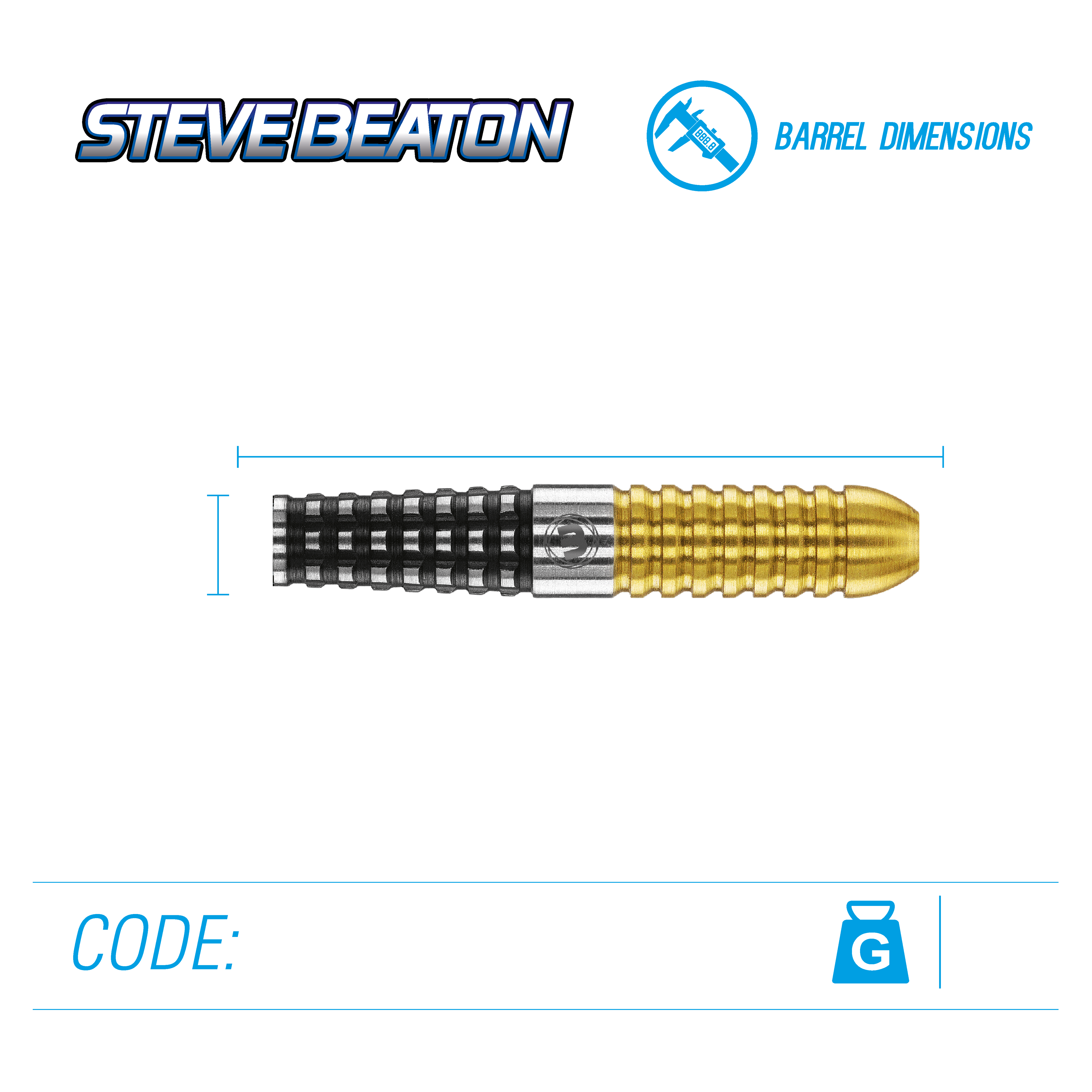 Winmau Steve Beaton - Special Edition - Bronze Adonis - 90% Tungsten Darts - 22g 24g