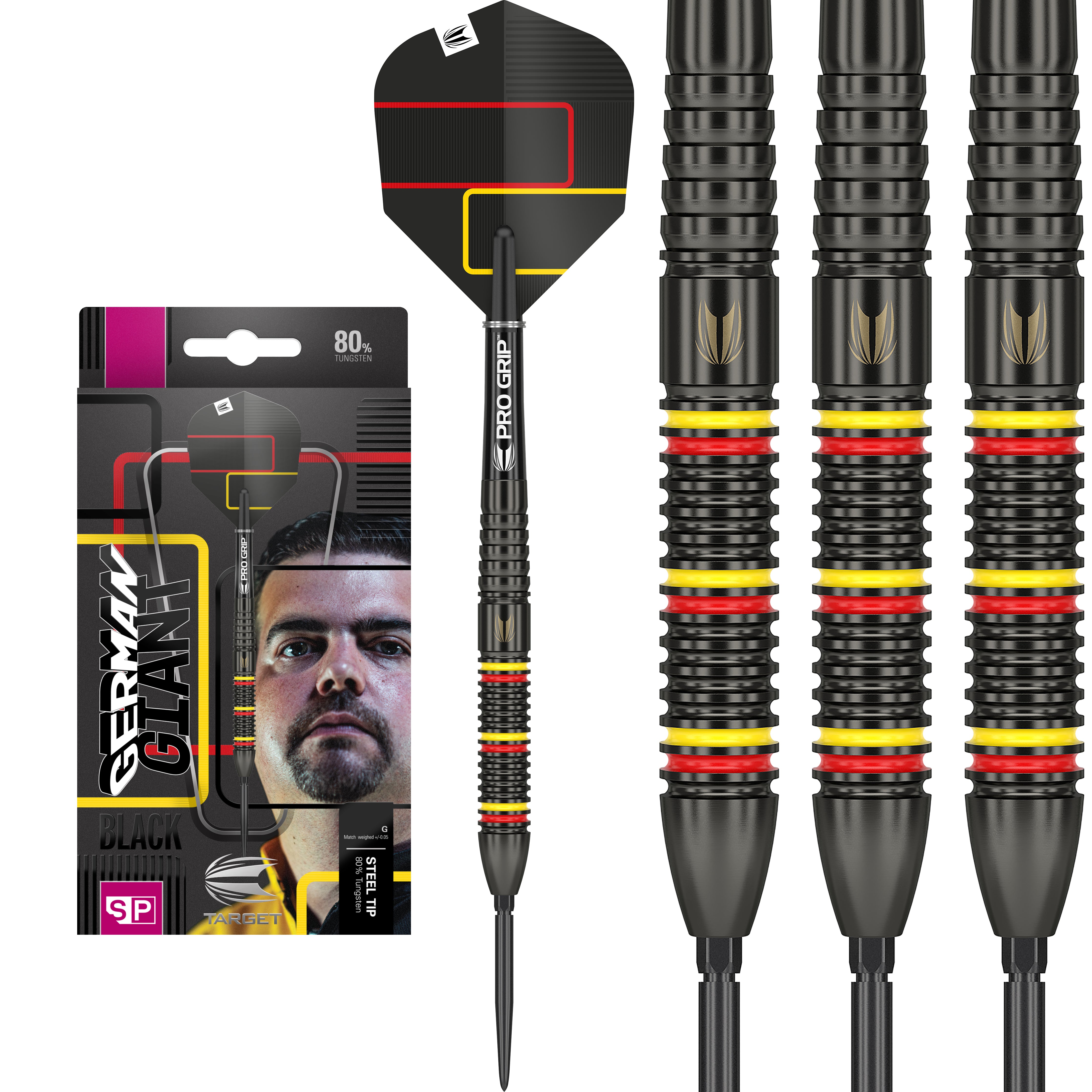 Target Gabriel Clemens - Black - 80% Tungsten Darts - Swiss Points - 22g 23g 24g