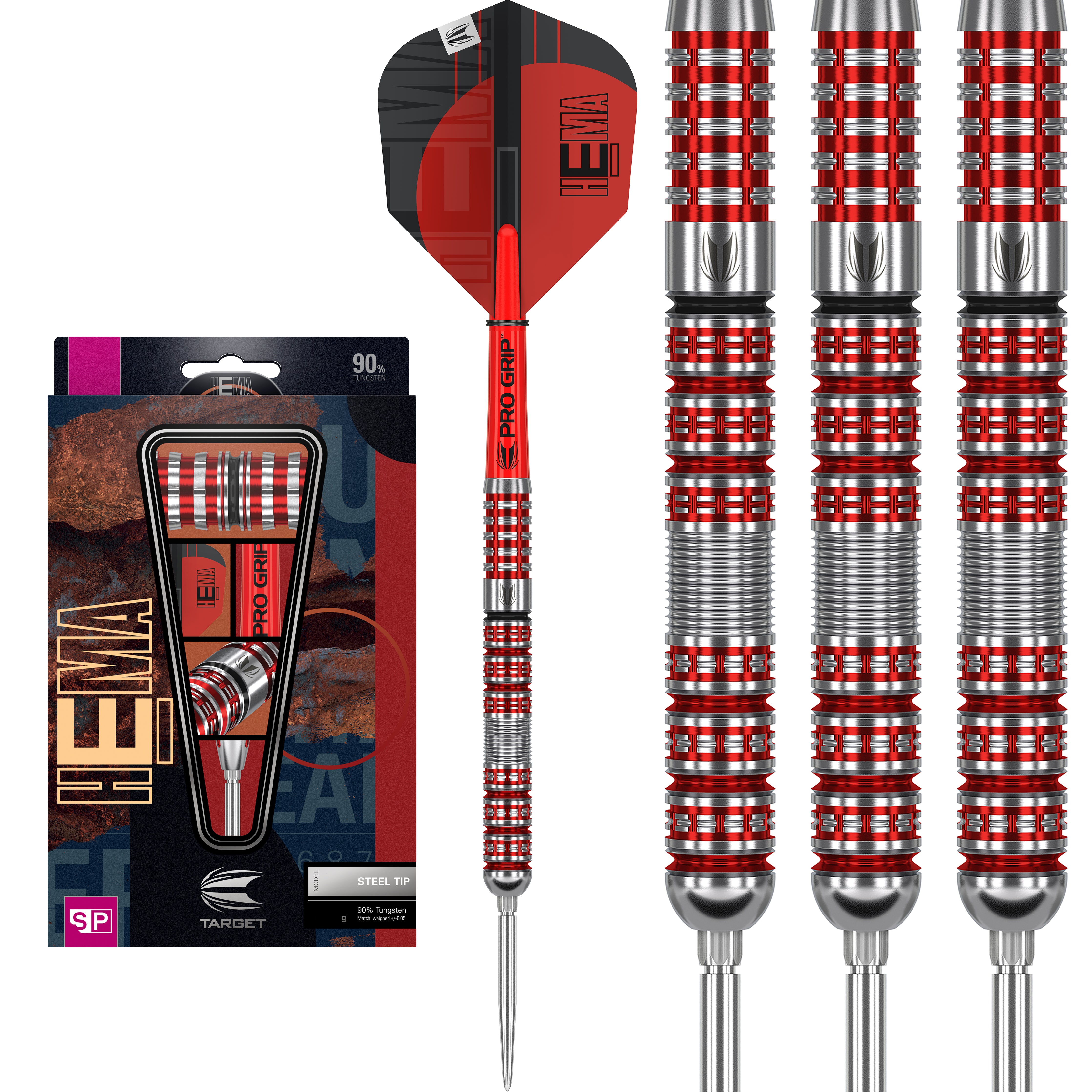 Target Hema 01 - 90% Tungsten - Swiss Point - Steel Tip Darts - 22g 24g
