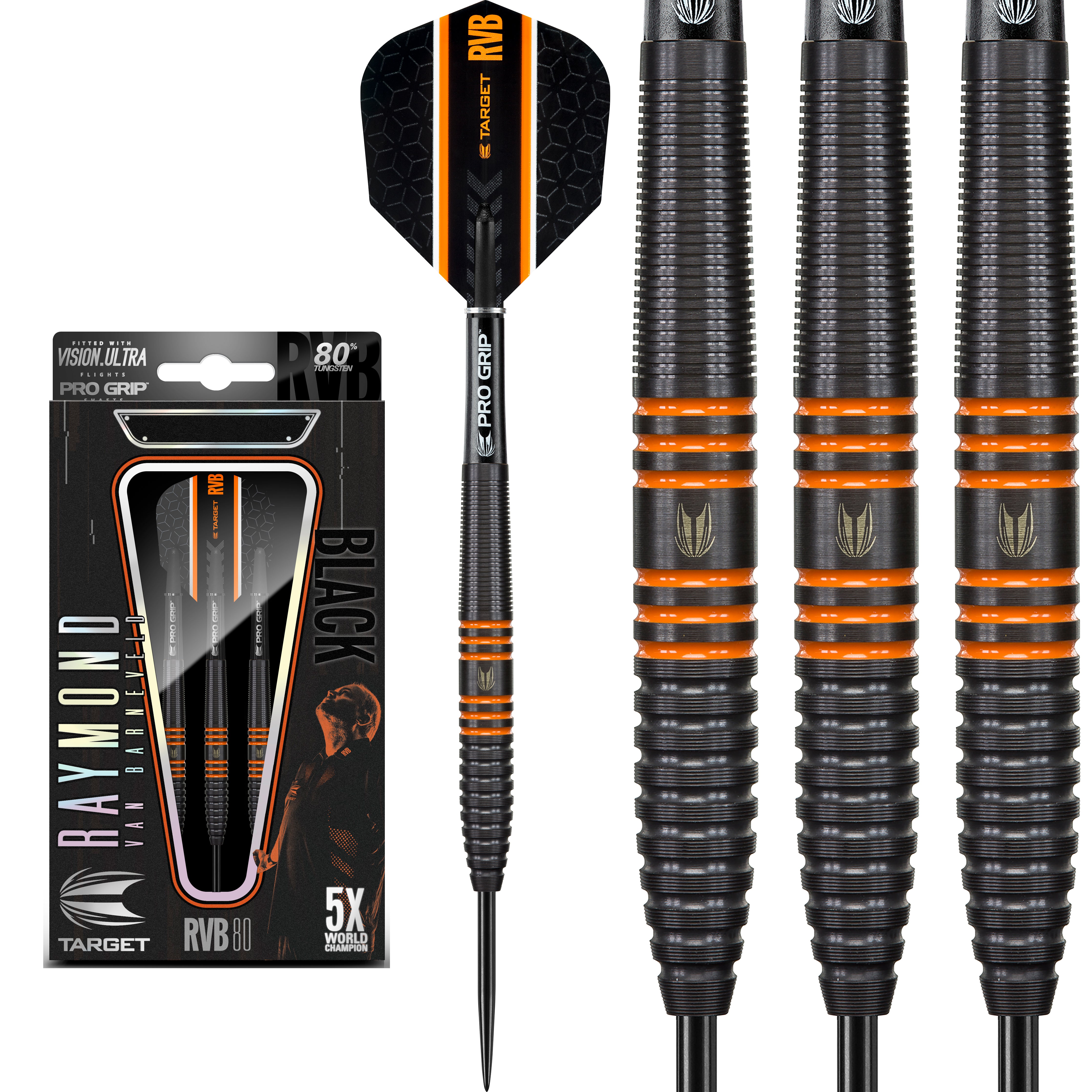Target RVB 80 Black Tungsten Darts - 22g 24g 26g