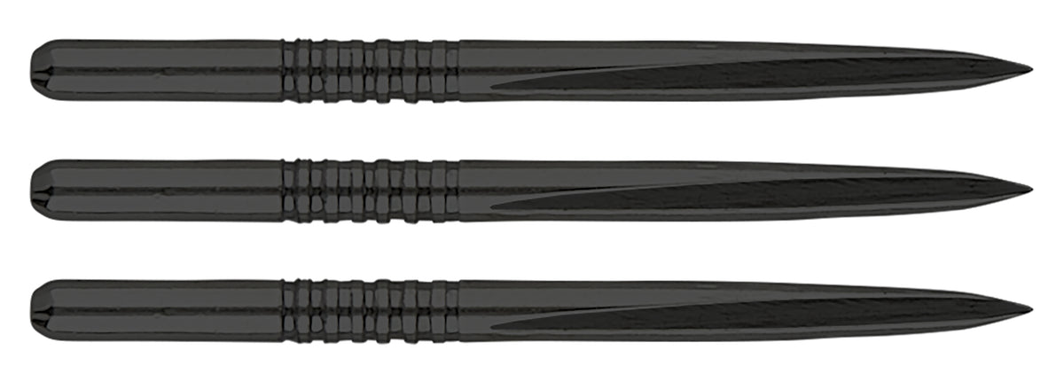 Pointes De Fléchettes Unicorn Volute - Acier Avec Rainures Spiralées - 3 Pointes (36/39/42 Mm, Finition Noir/nickel/or) - 9